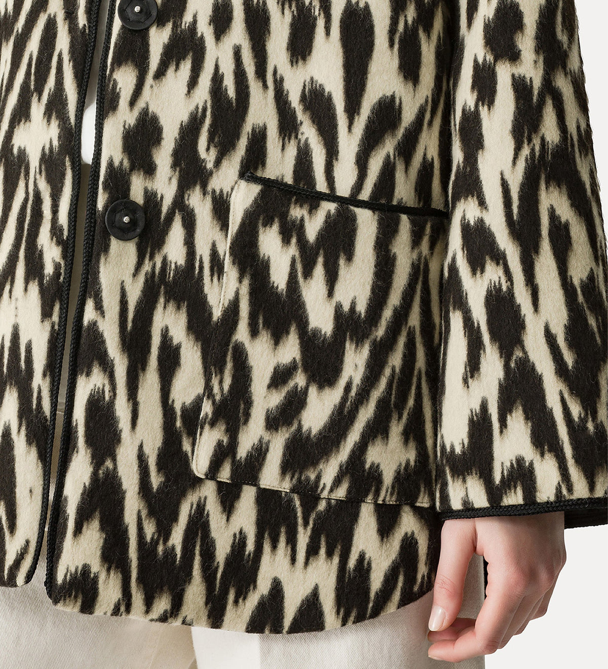 giaccone in panno jacquard “moiré” honey