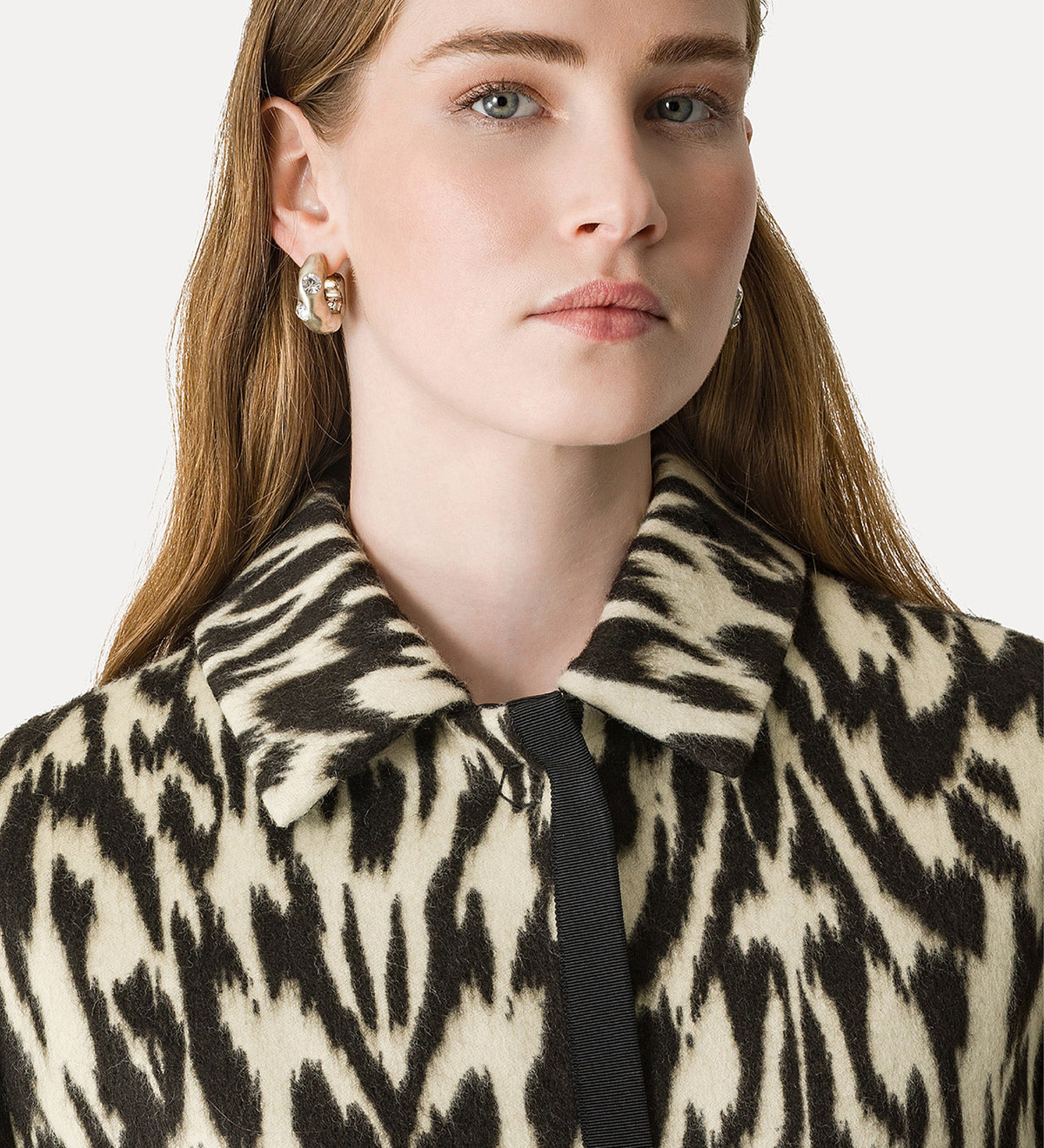 cappotto elegante in jacquard “moiré” honey