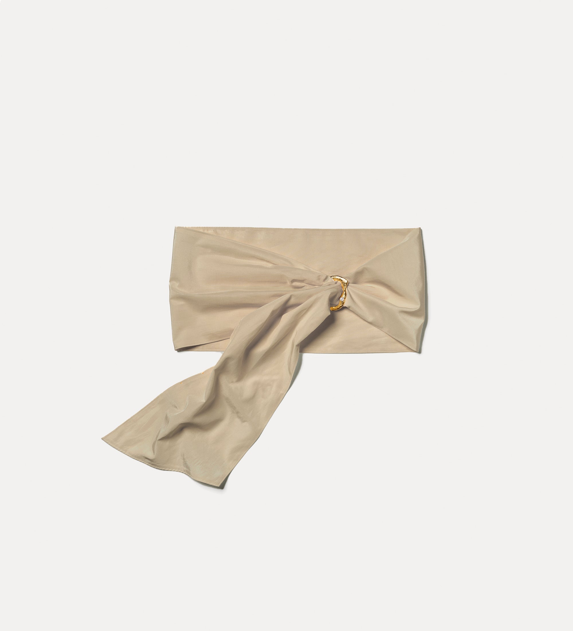 belt with jeweled buckle in chic taffeta ecru