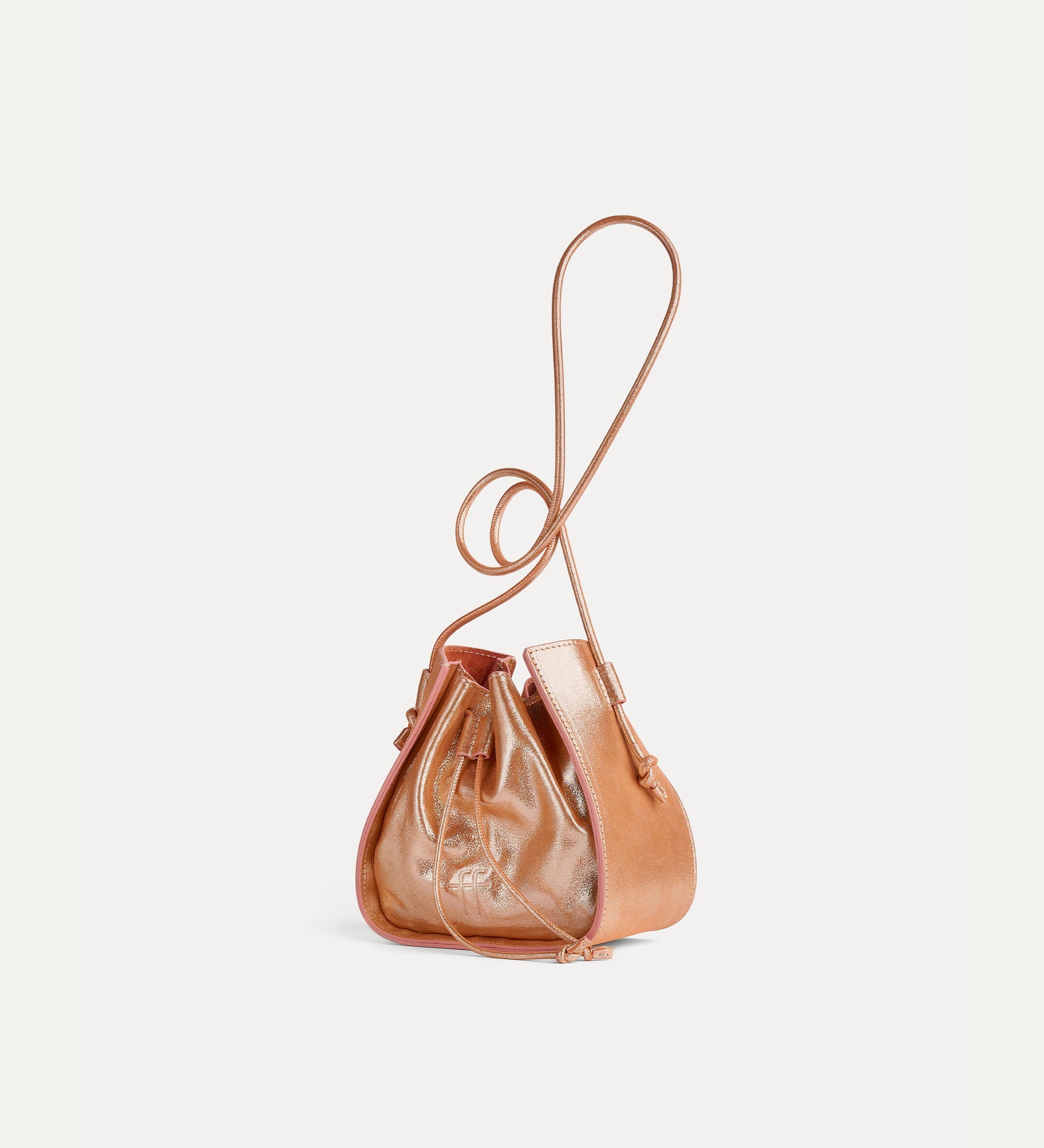 small laminated bucket bag sunset