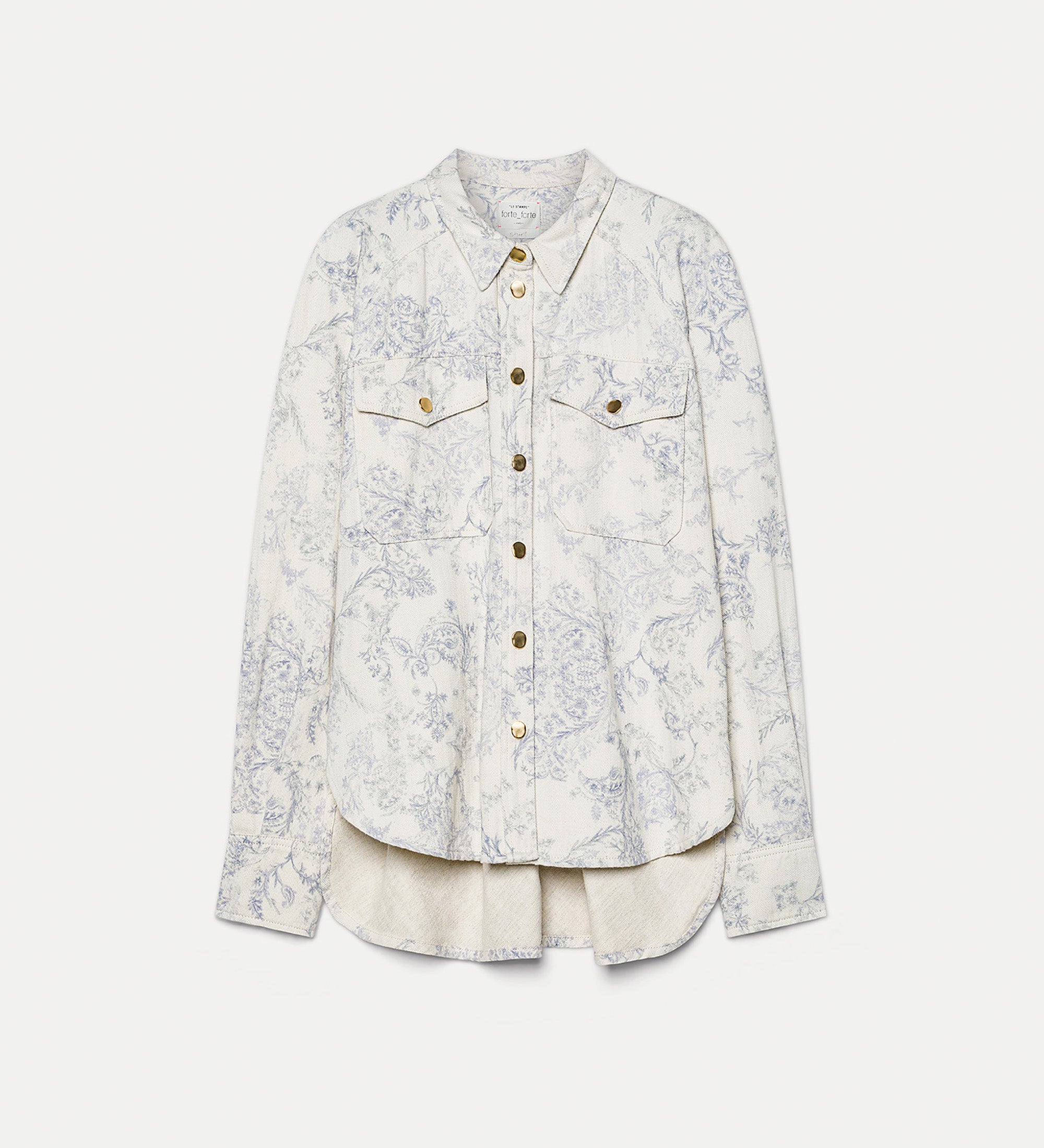 overshirt denim stampa "nontiscordardime" glicine