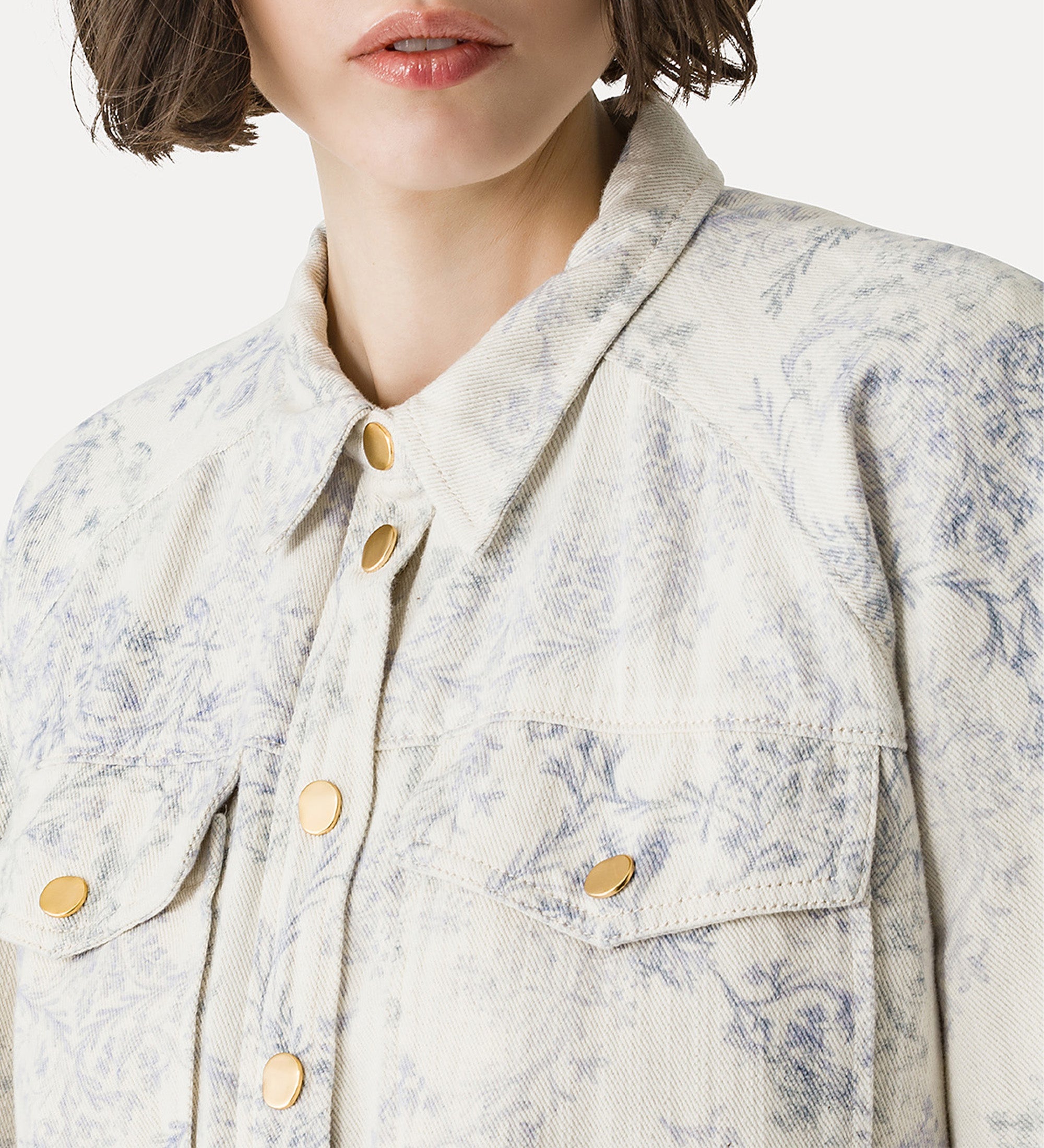 denim overshirt “nontiscordardime” light blue