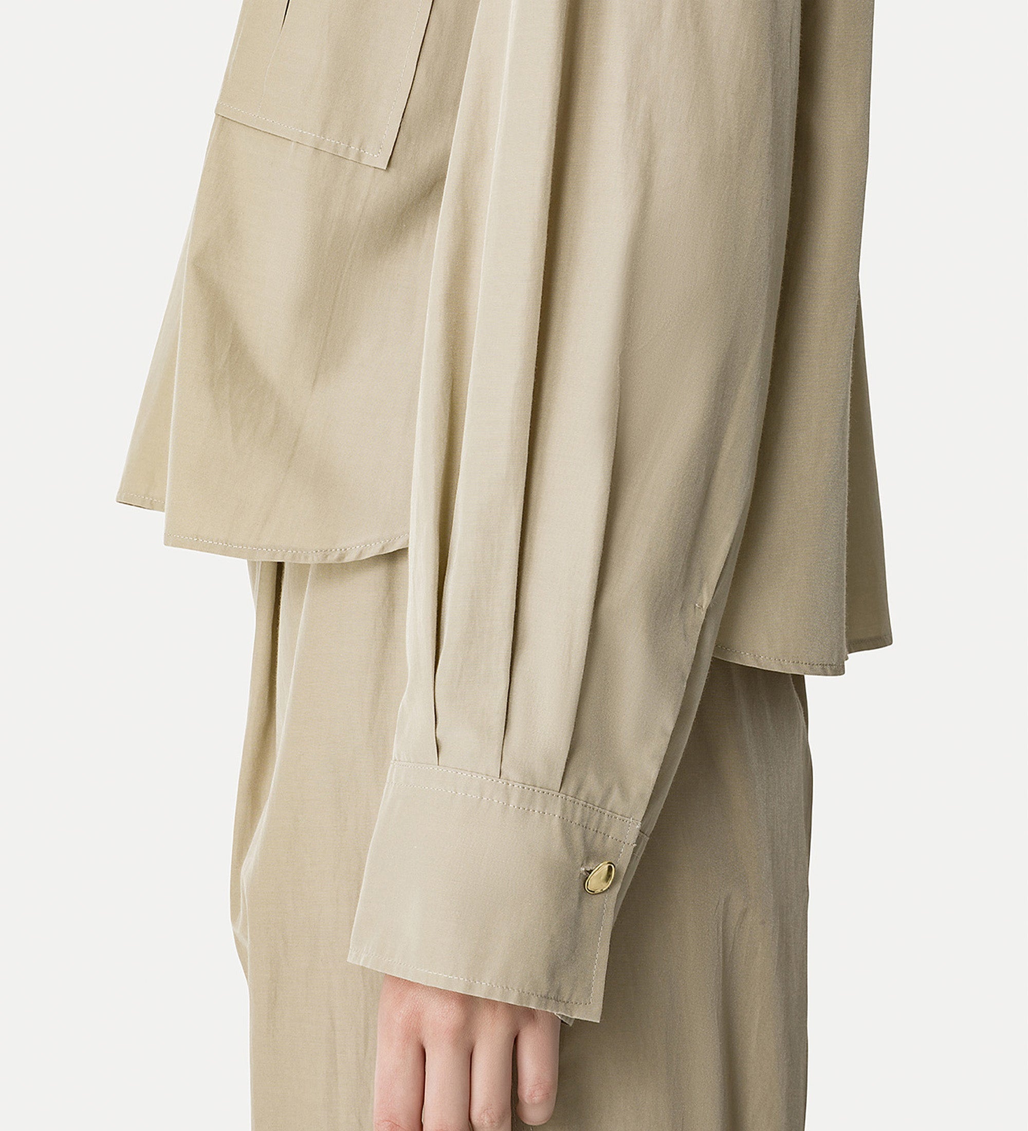 safari—style shirt in taffeta ecru