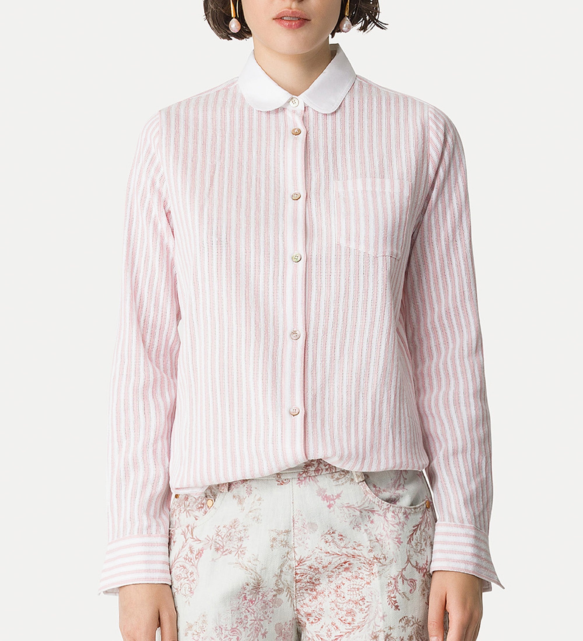 regular—fit shirt with english seams pink