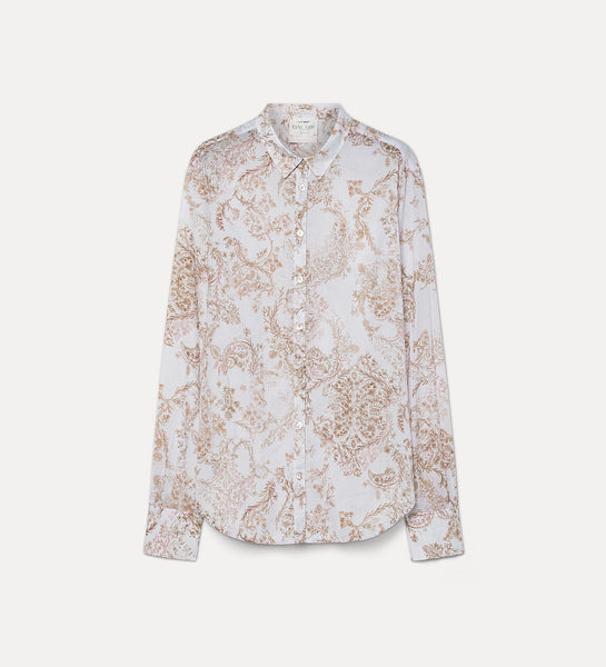 regular—fit voile shirt “nontiscordardime” peonia | forte_forte
