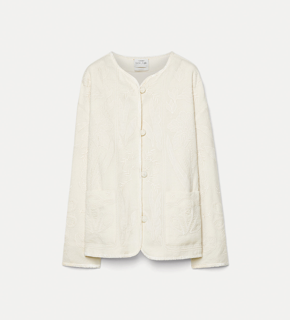 embroidered blouson “iris velvet” avorio | forte_forte