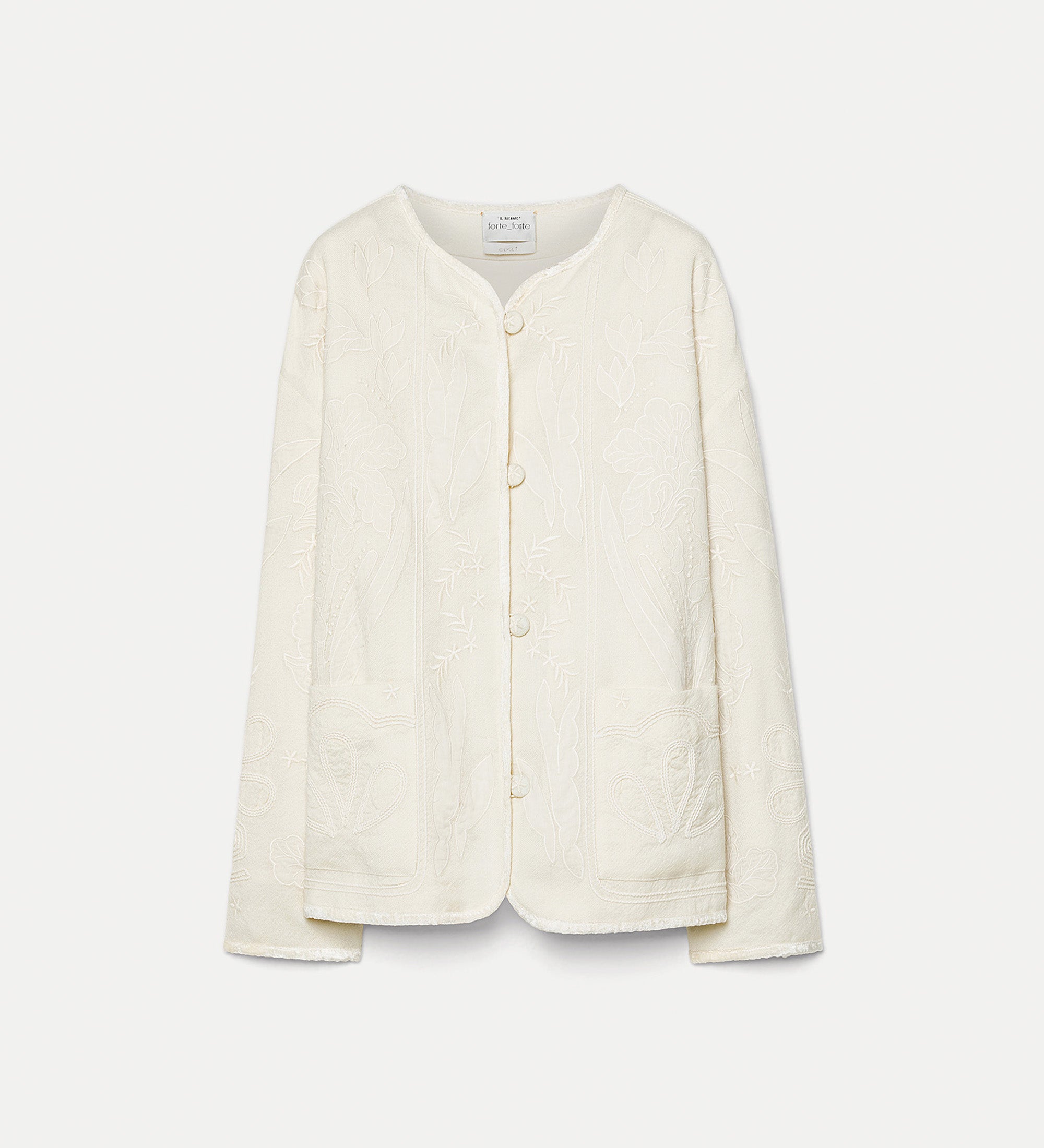 blouson twill lana ricamo "iris velvet " avorio
