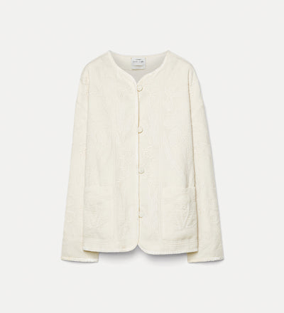 blouson brodé “iris velvet” blanc