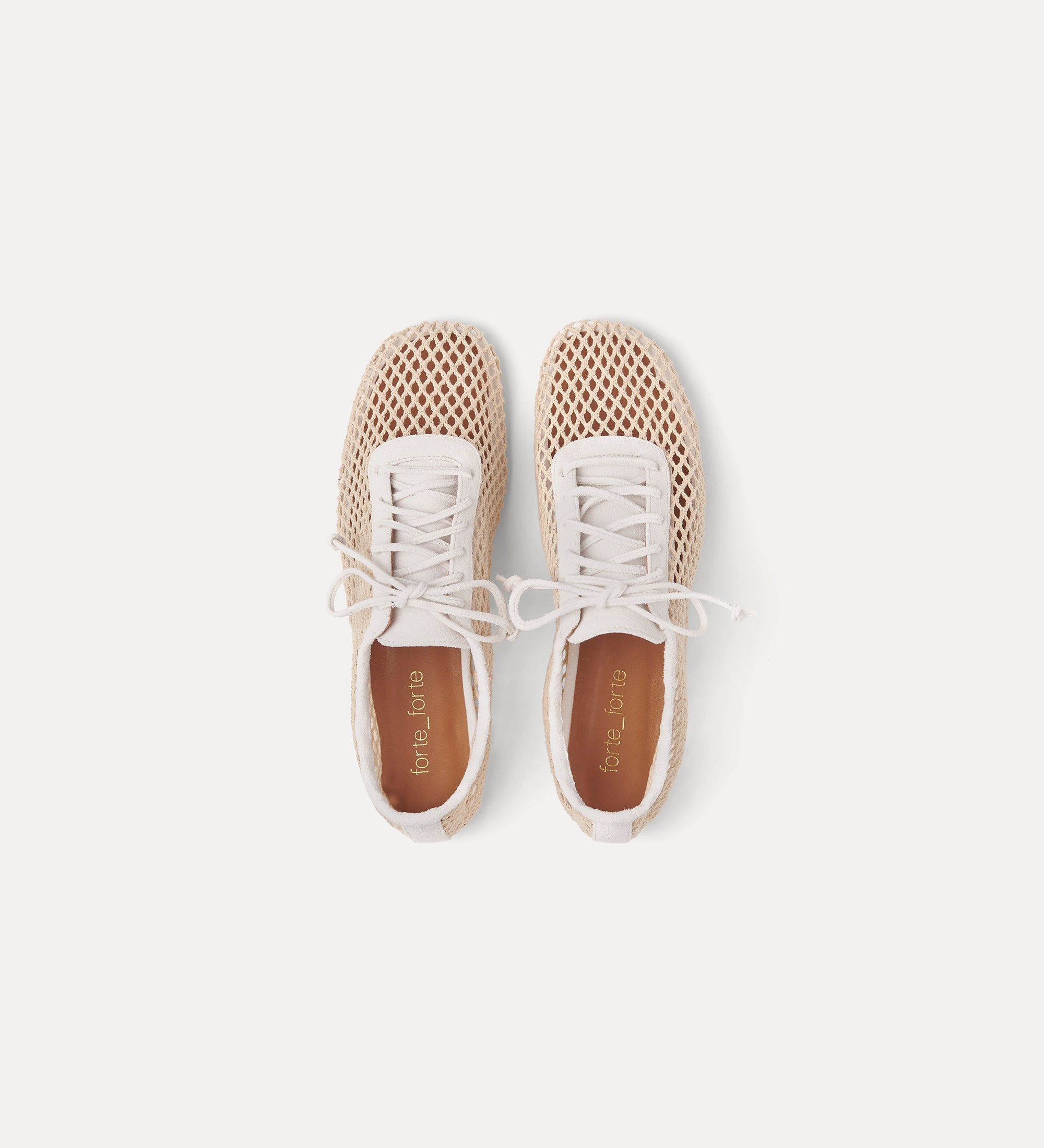 lace—up mesh shoes white