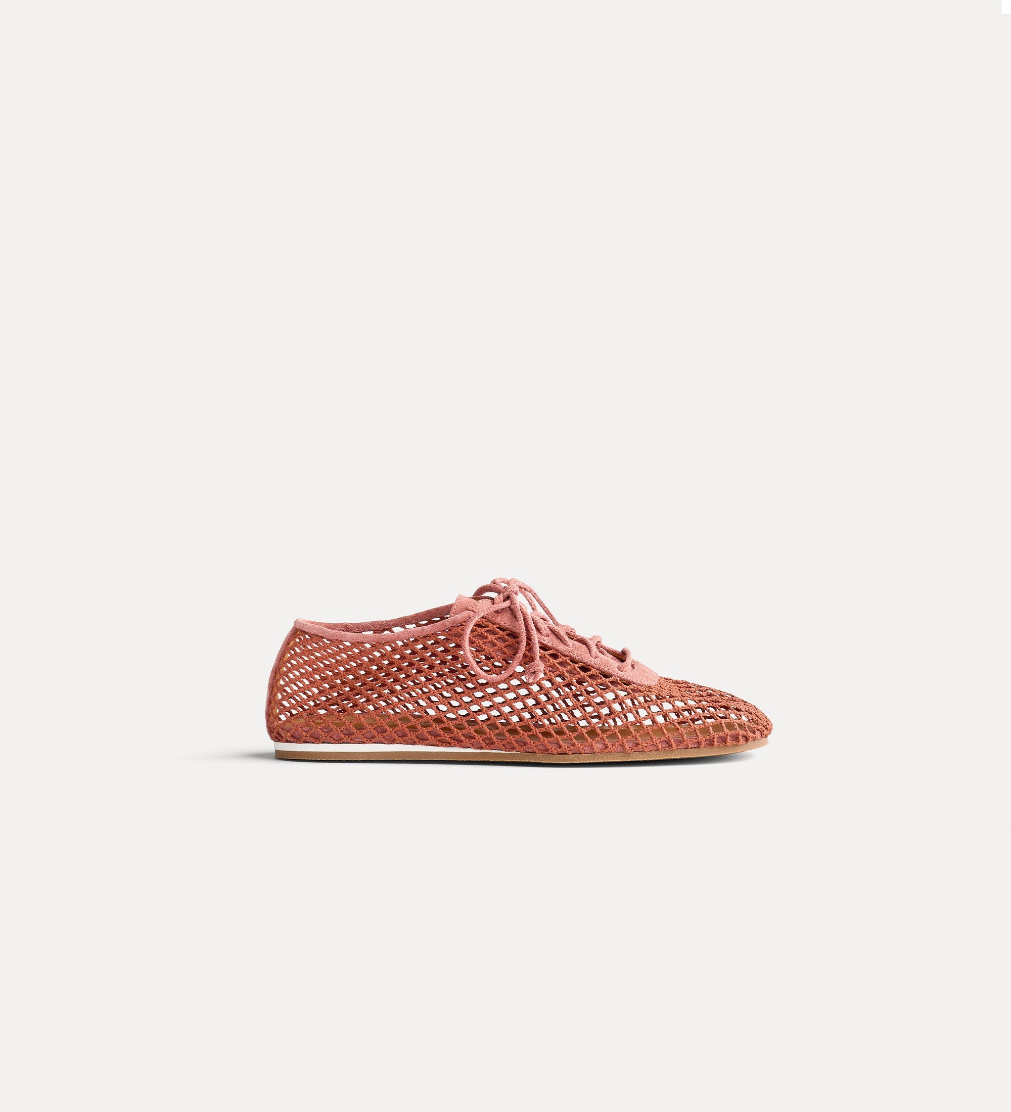 lace—up mesh shoes yellow gold