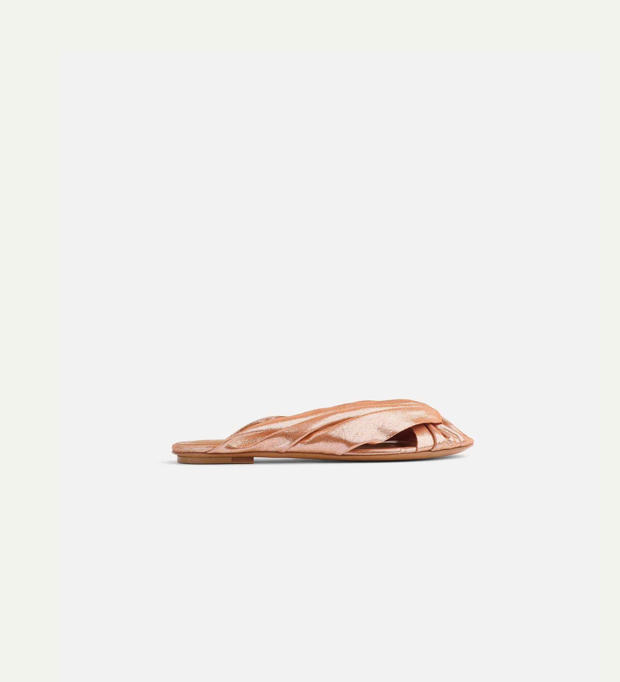 flat laminated leather sandals sunset