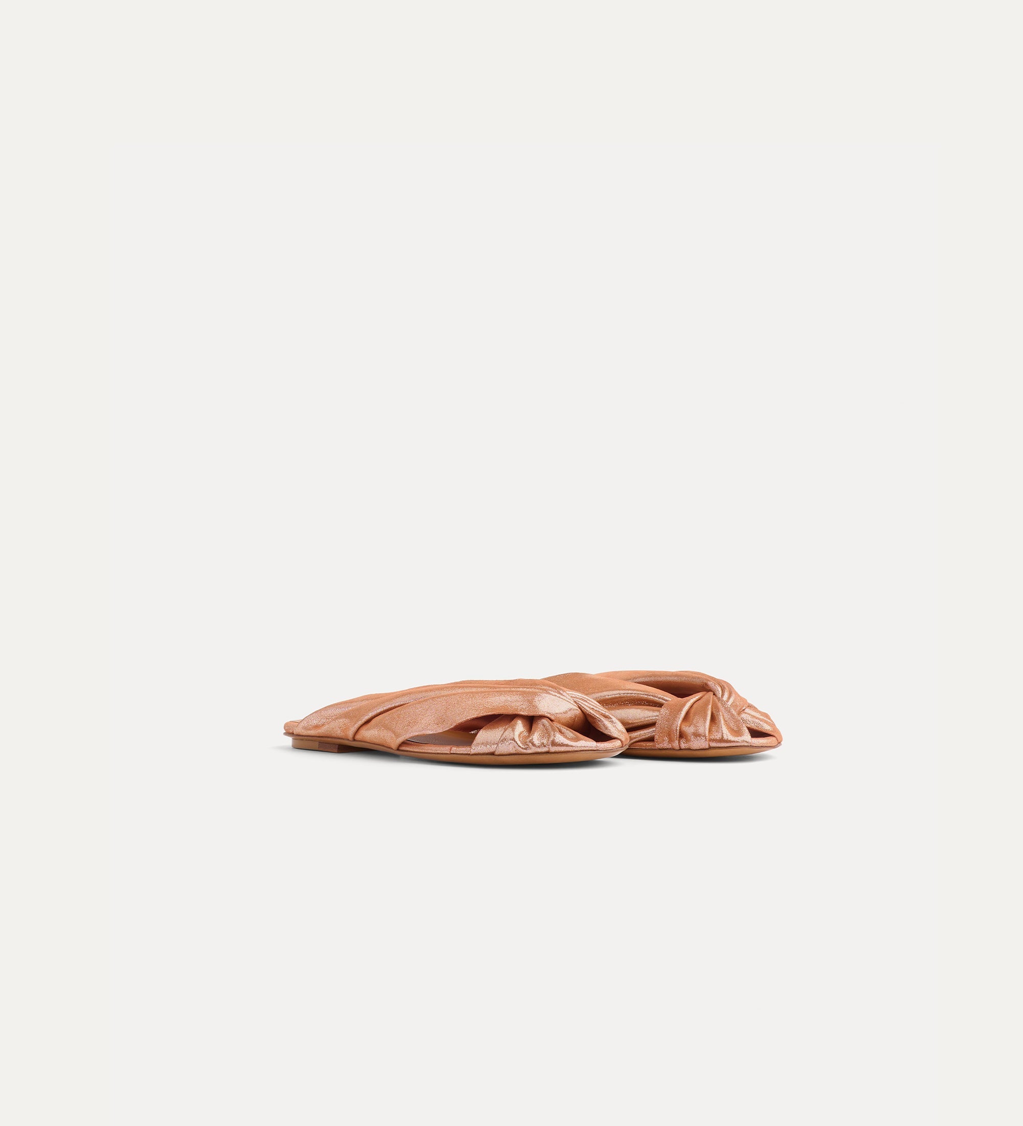 flat laminated leather sandals sunset