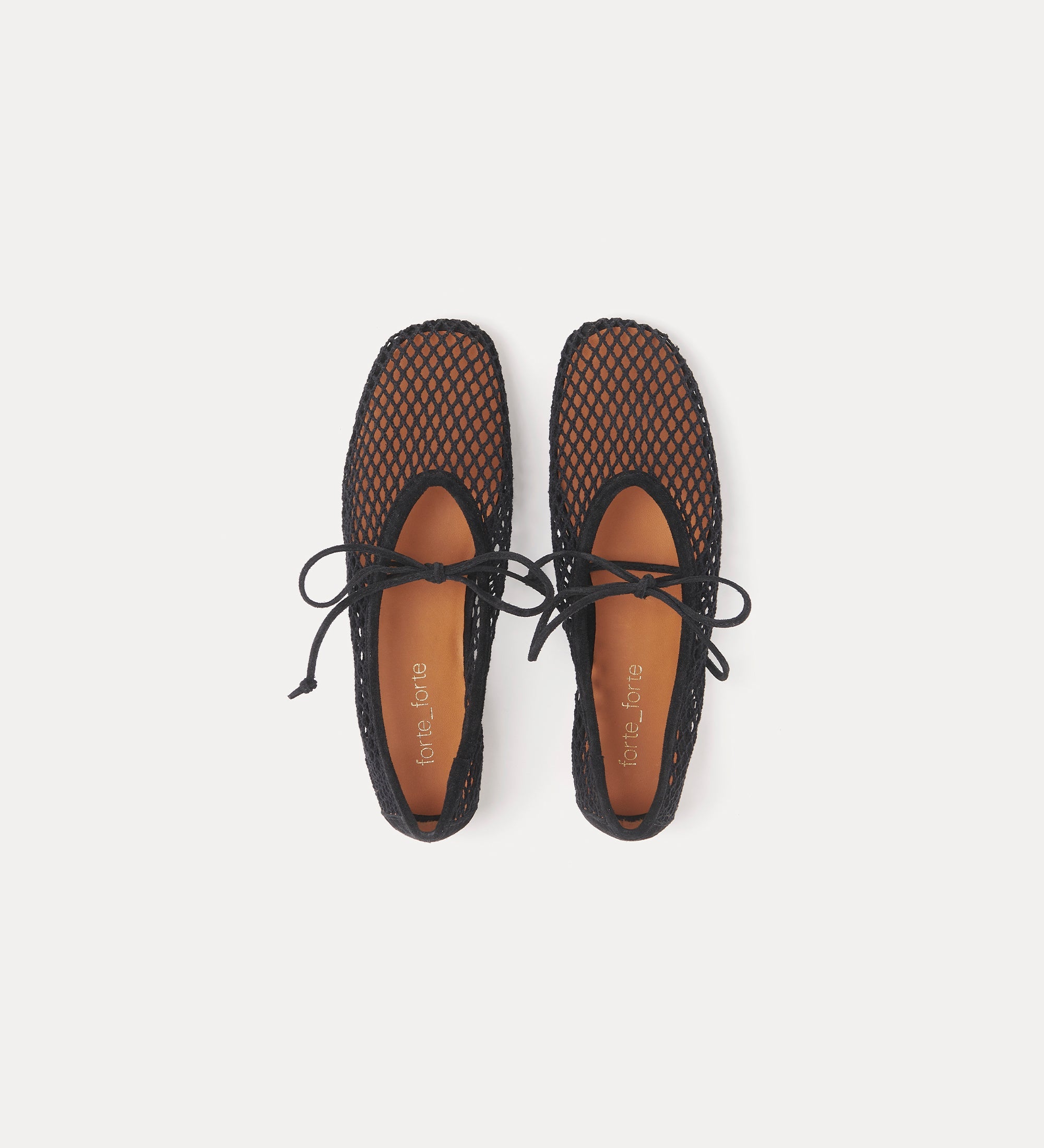 cotton mesh ballerina flats black