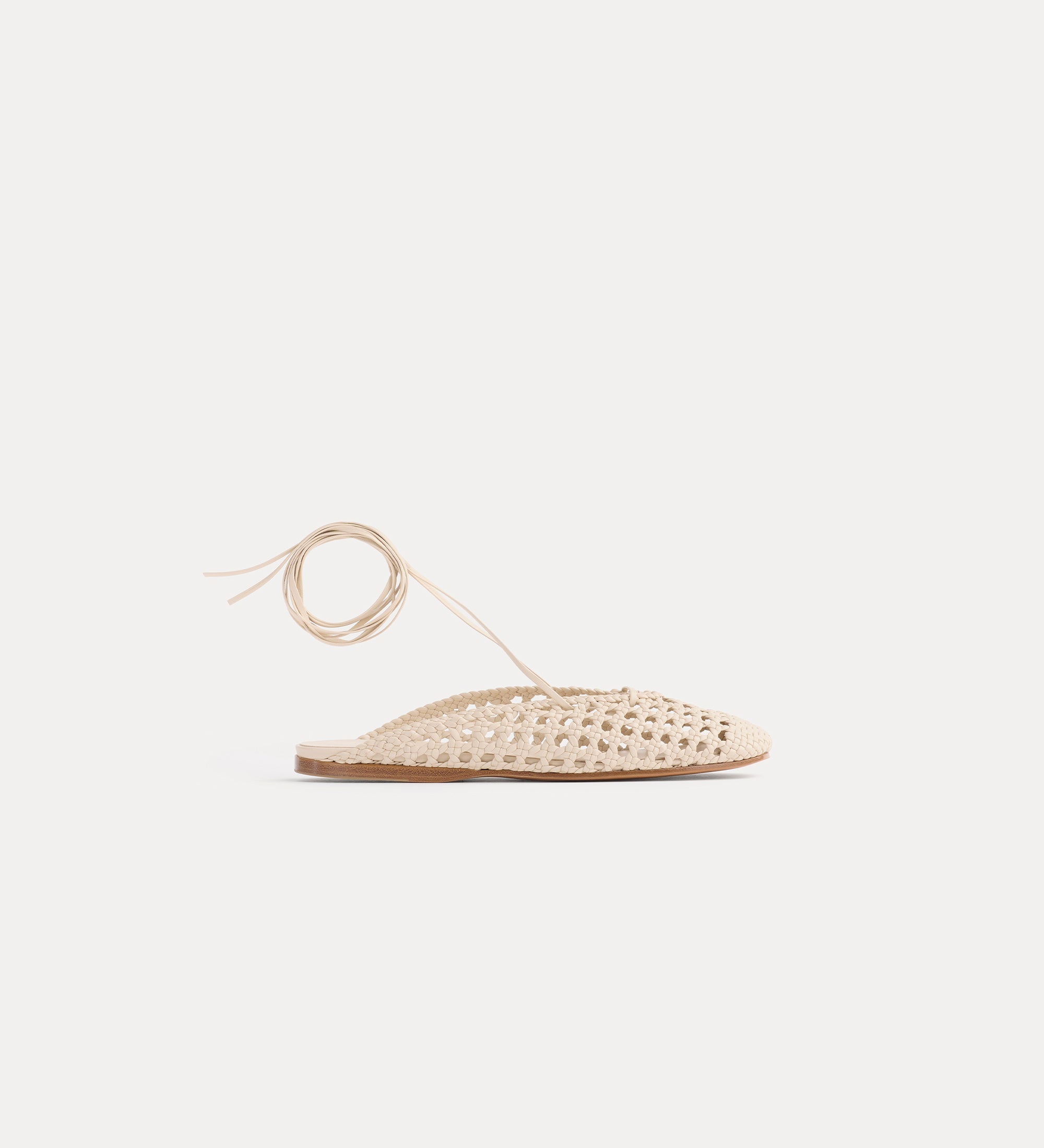 woven backless slipper white