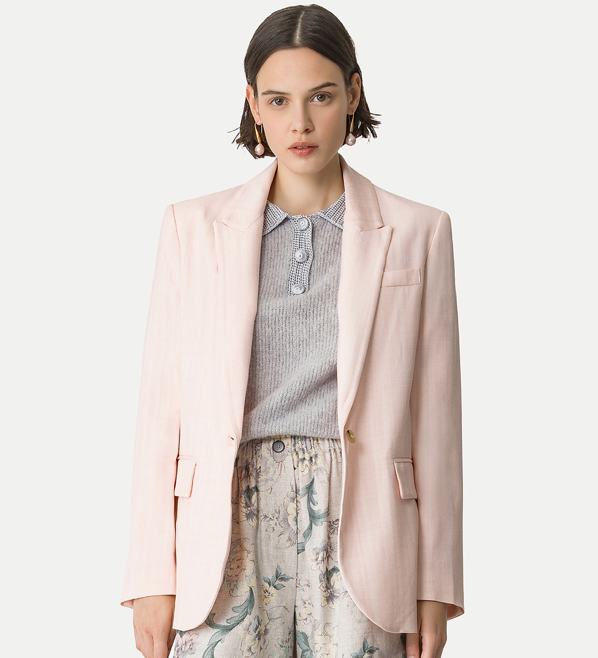 hopsack viscose jacket pink