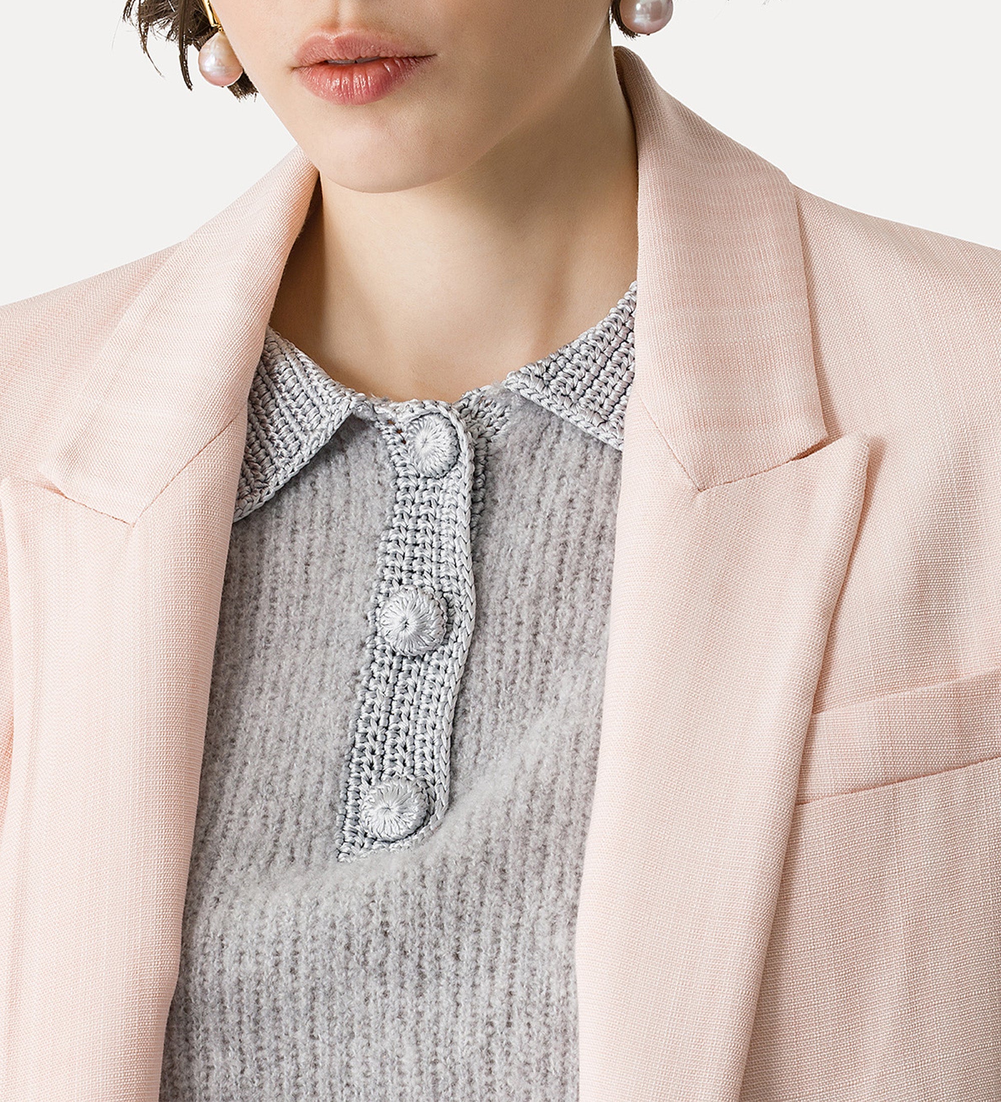 hopsack viscose jacket pink
