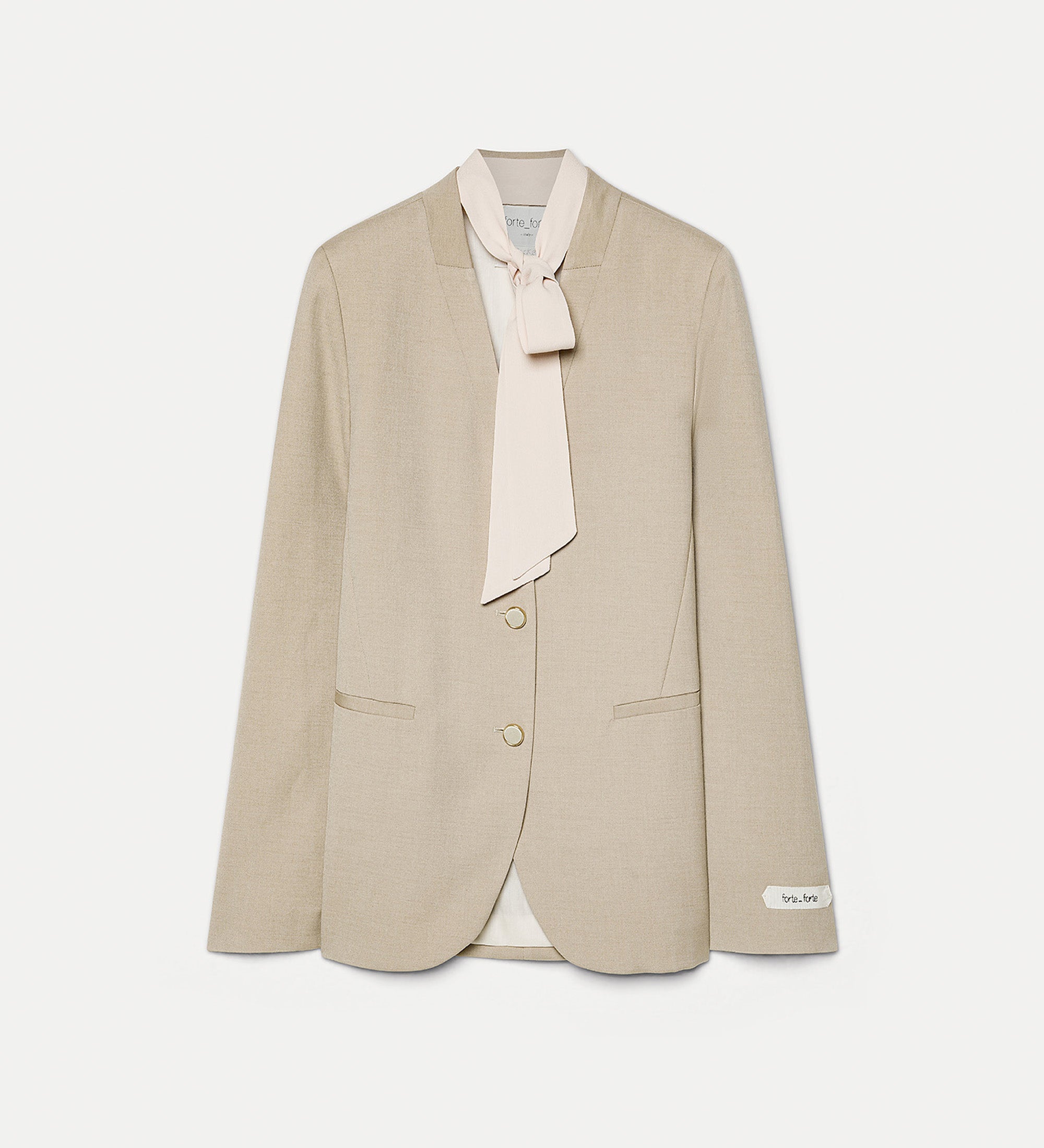 giacca con sciarpina grain de poudre sand
