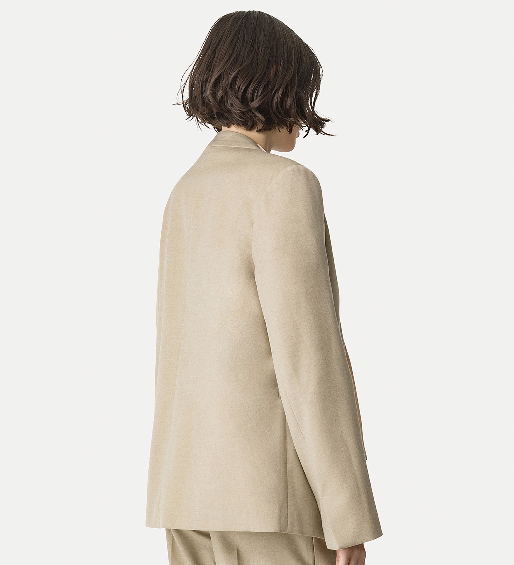 jacket with matching scarf in grain de poudre ecru