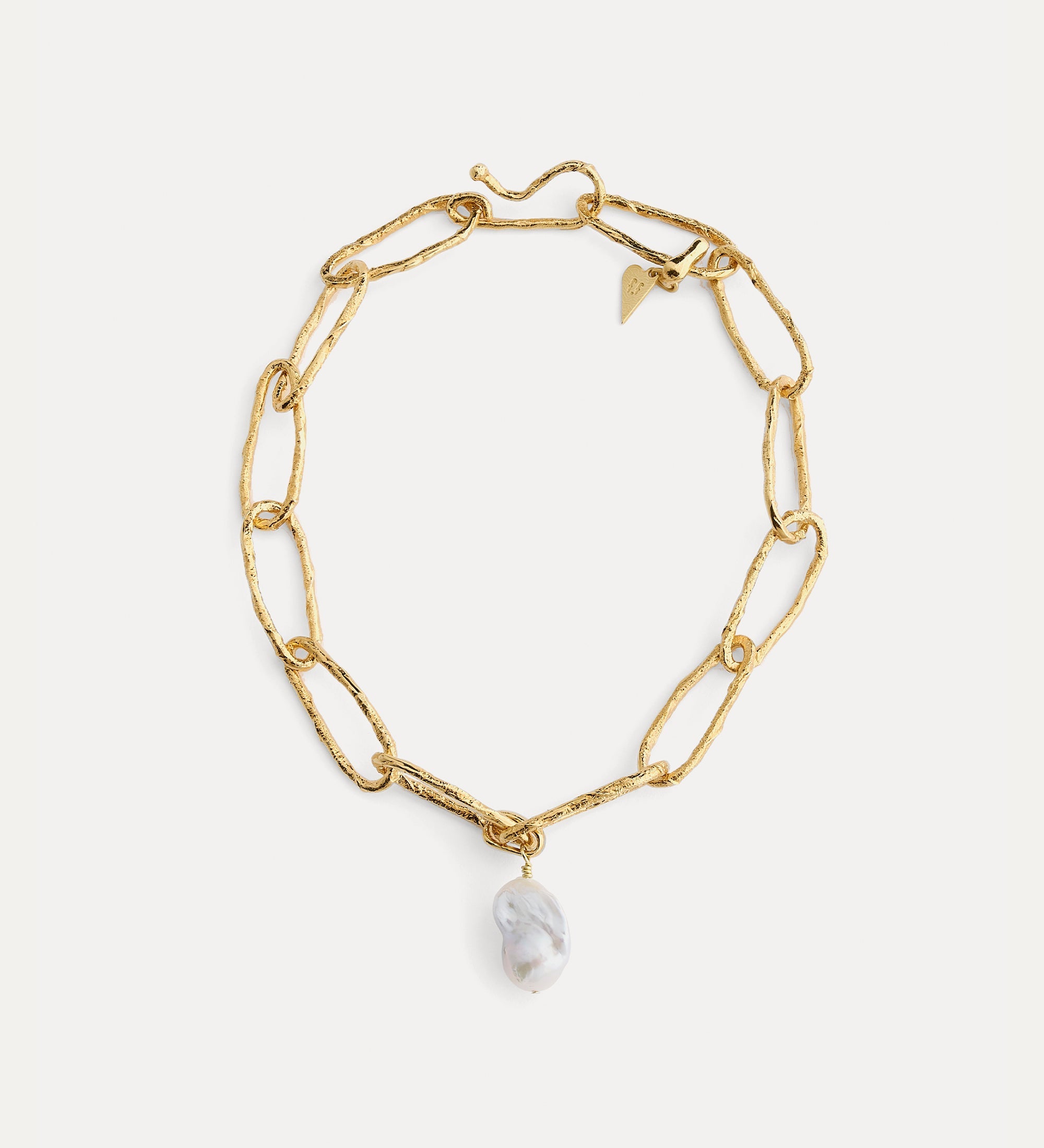 collier scultura con perla oro