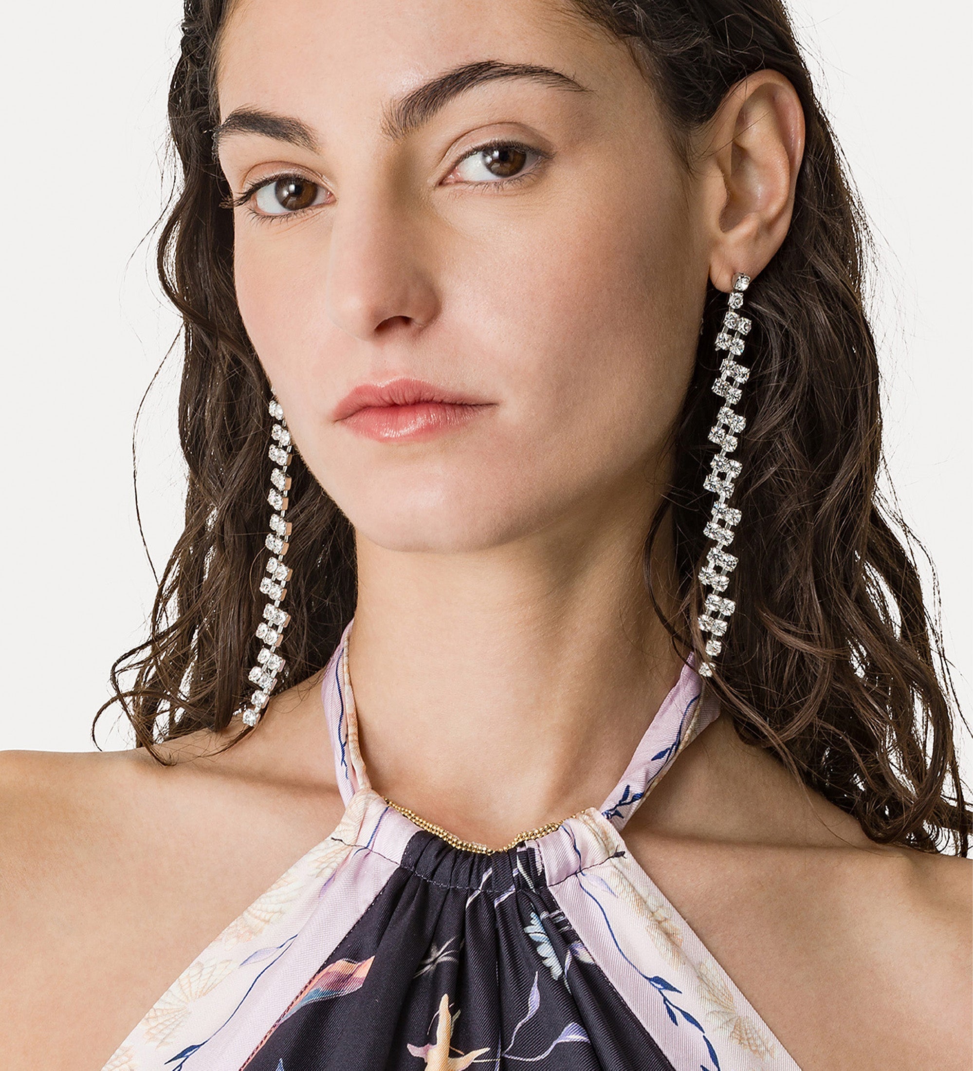 dangling earrings with crystal detailing crystal
