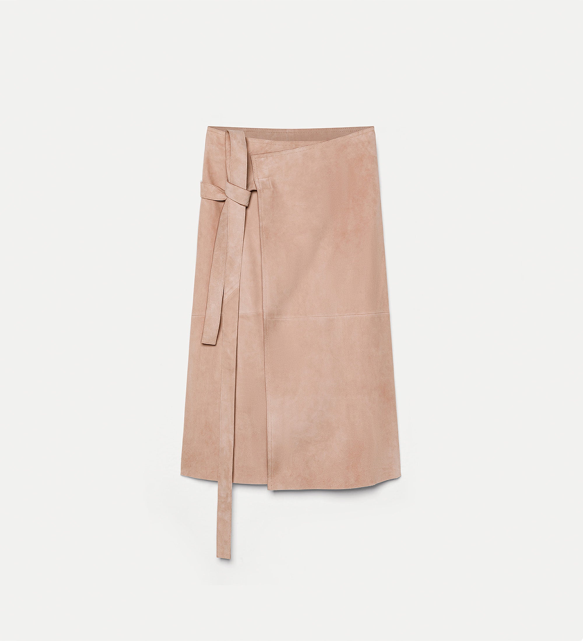 sarong skirt in suede pink