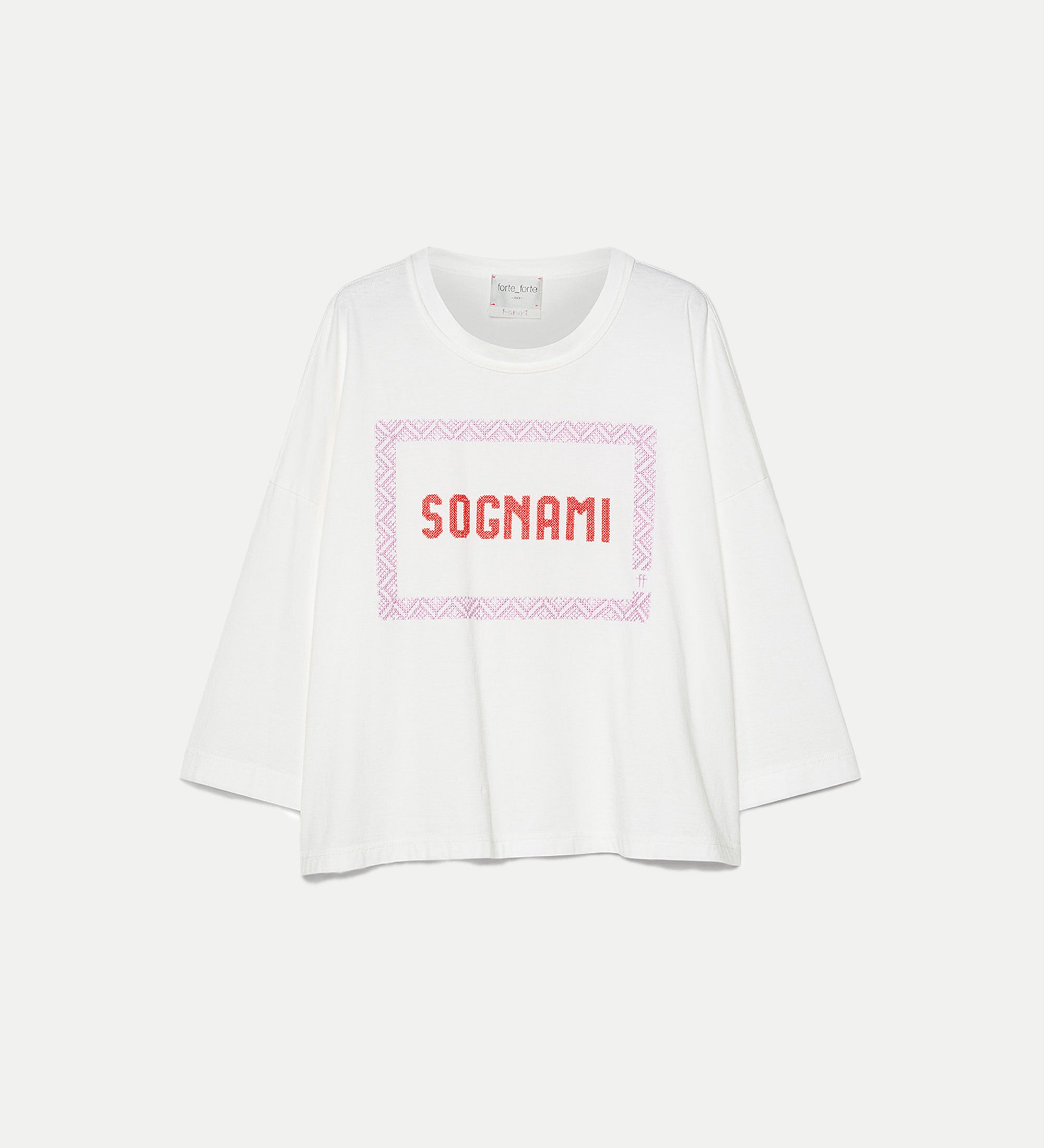 t-shirt over cropped ricamata bianco
