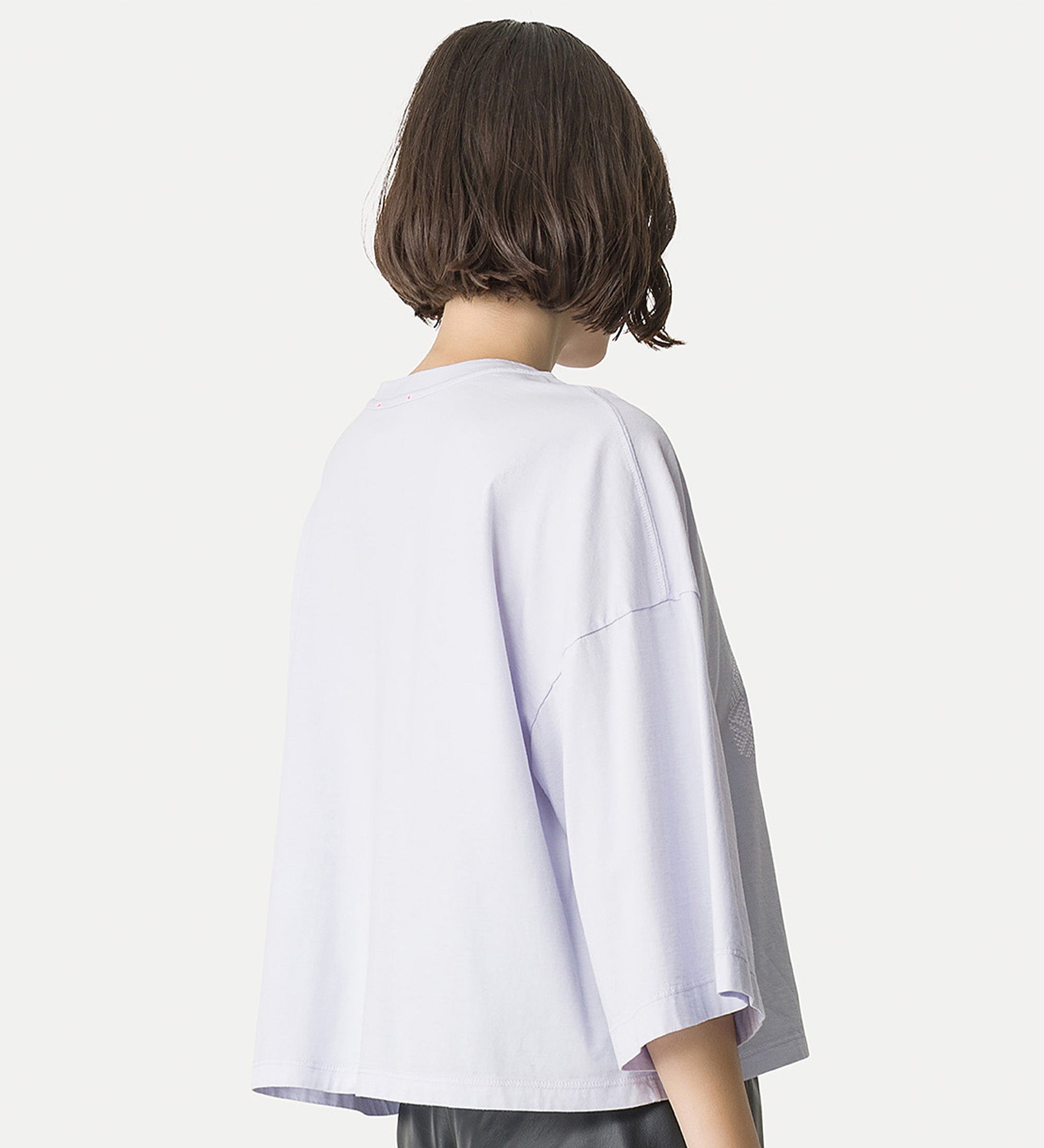 cropped embroidered t-shirt light blue