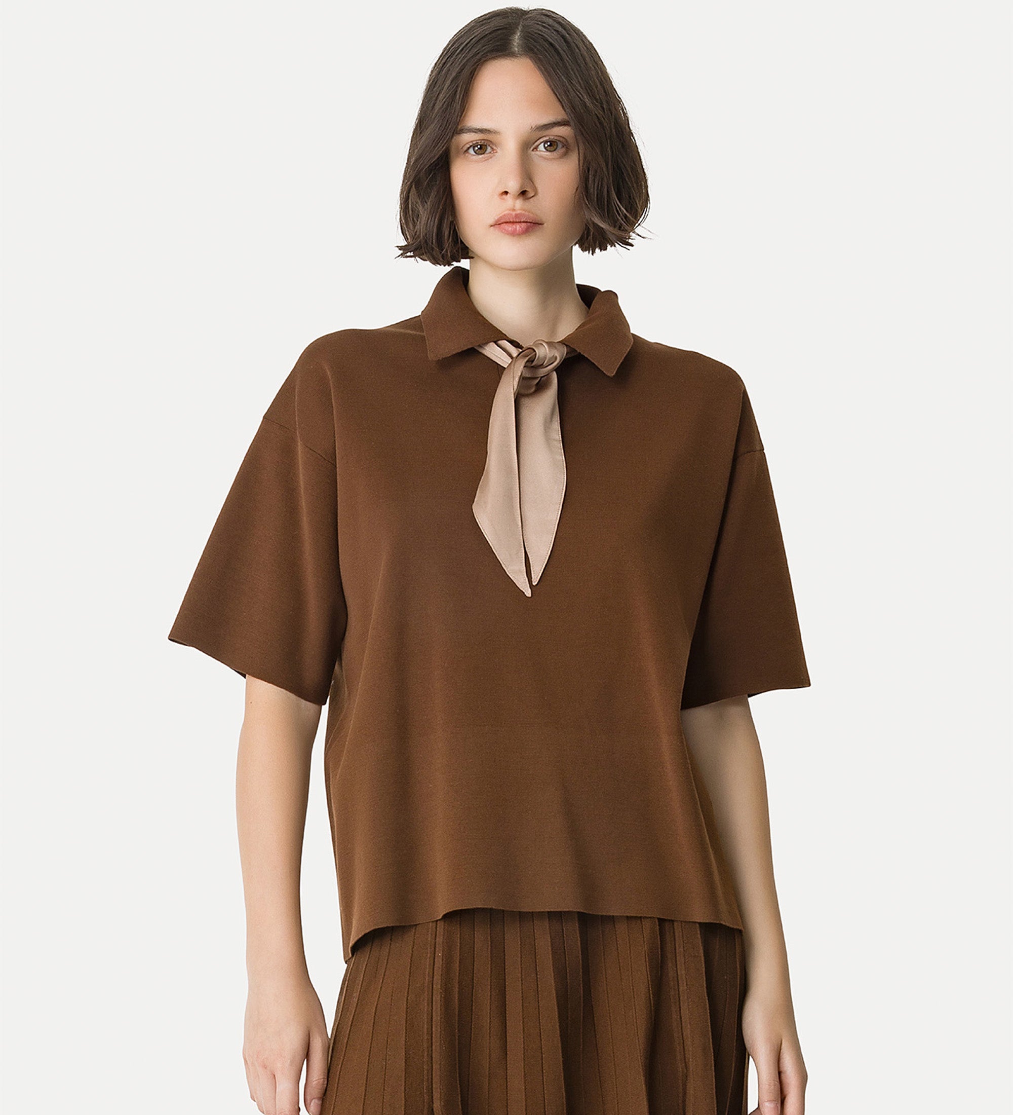 cotton polo shirt brown