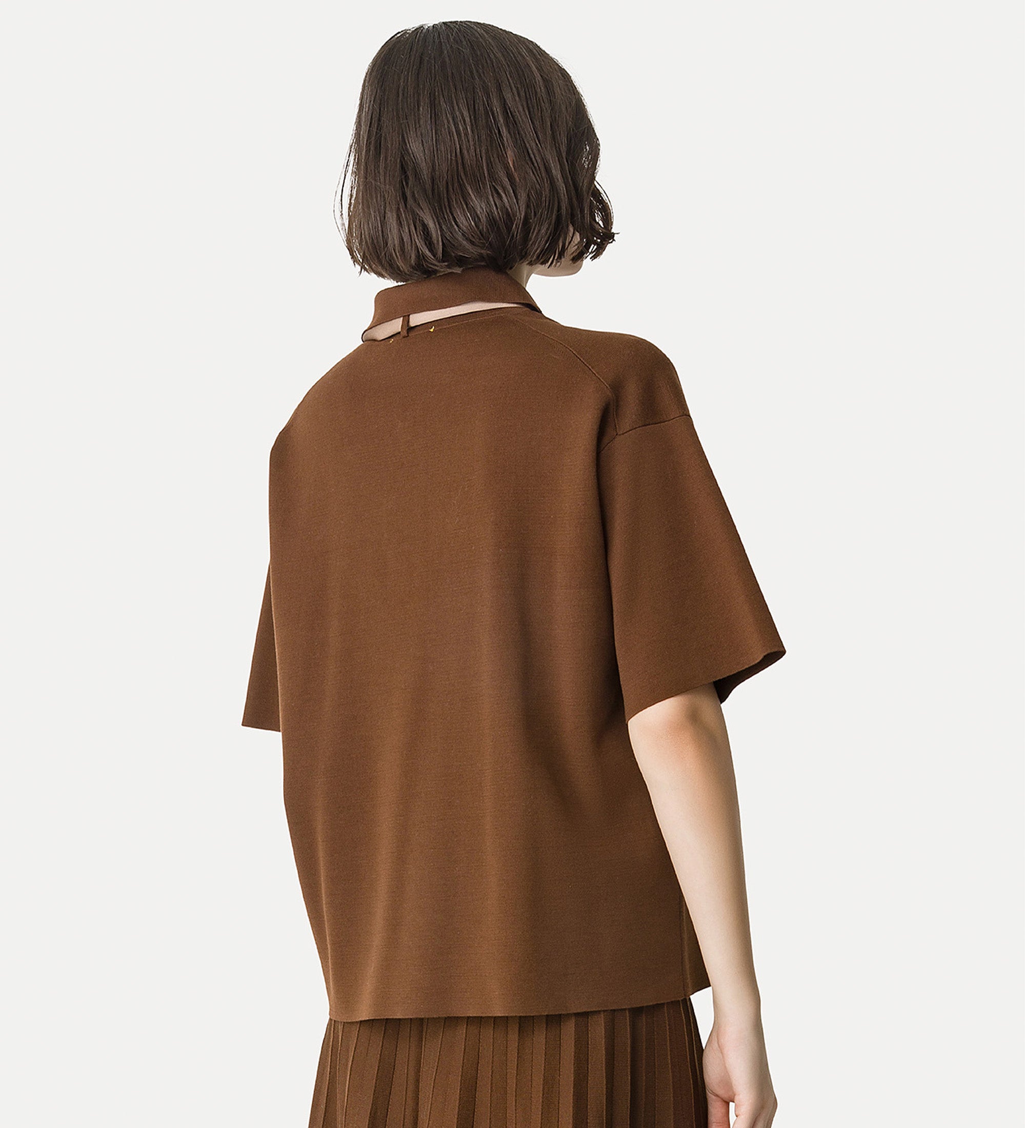 cotton polo shirt brown