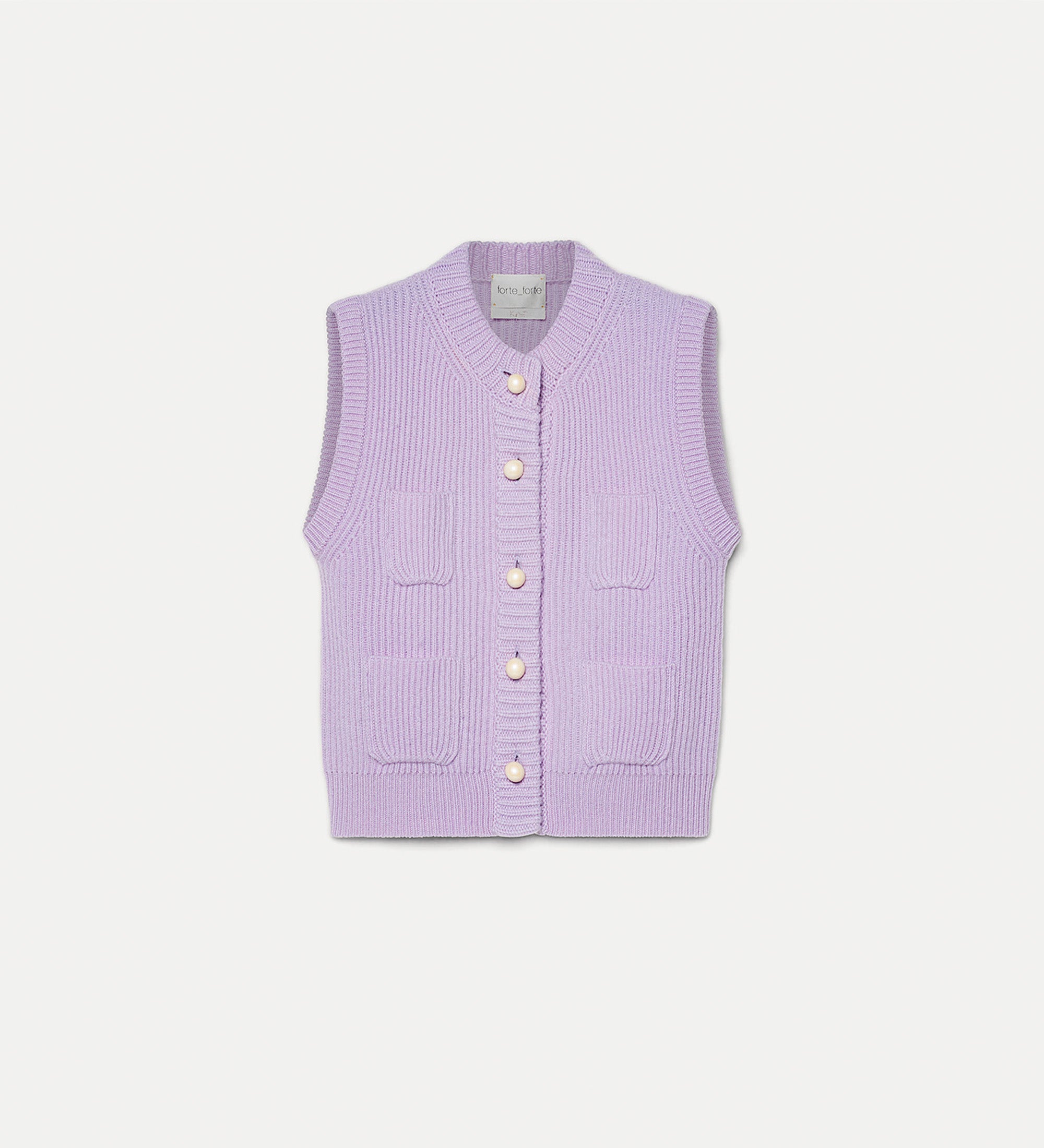 gilet costa inglese  lana cashmere lilac