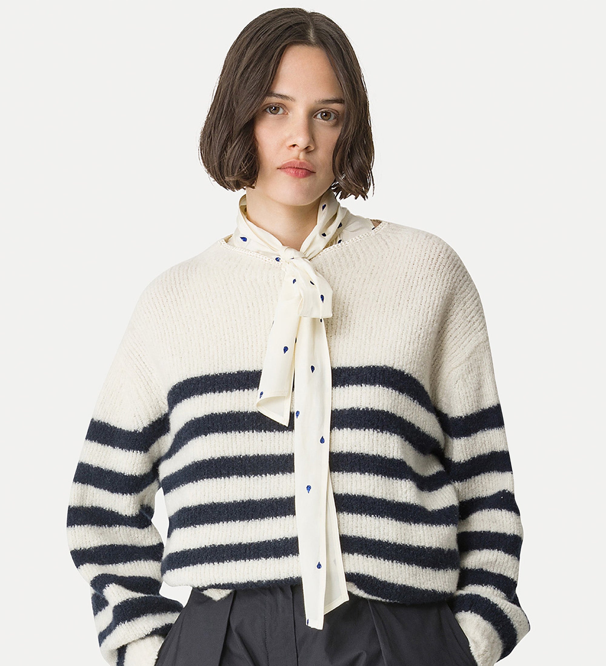 cashmere marinière sweater white