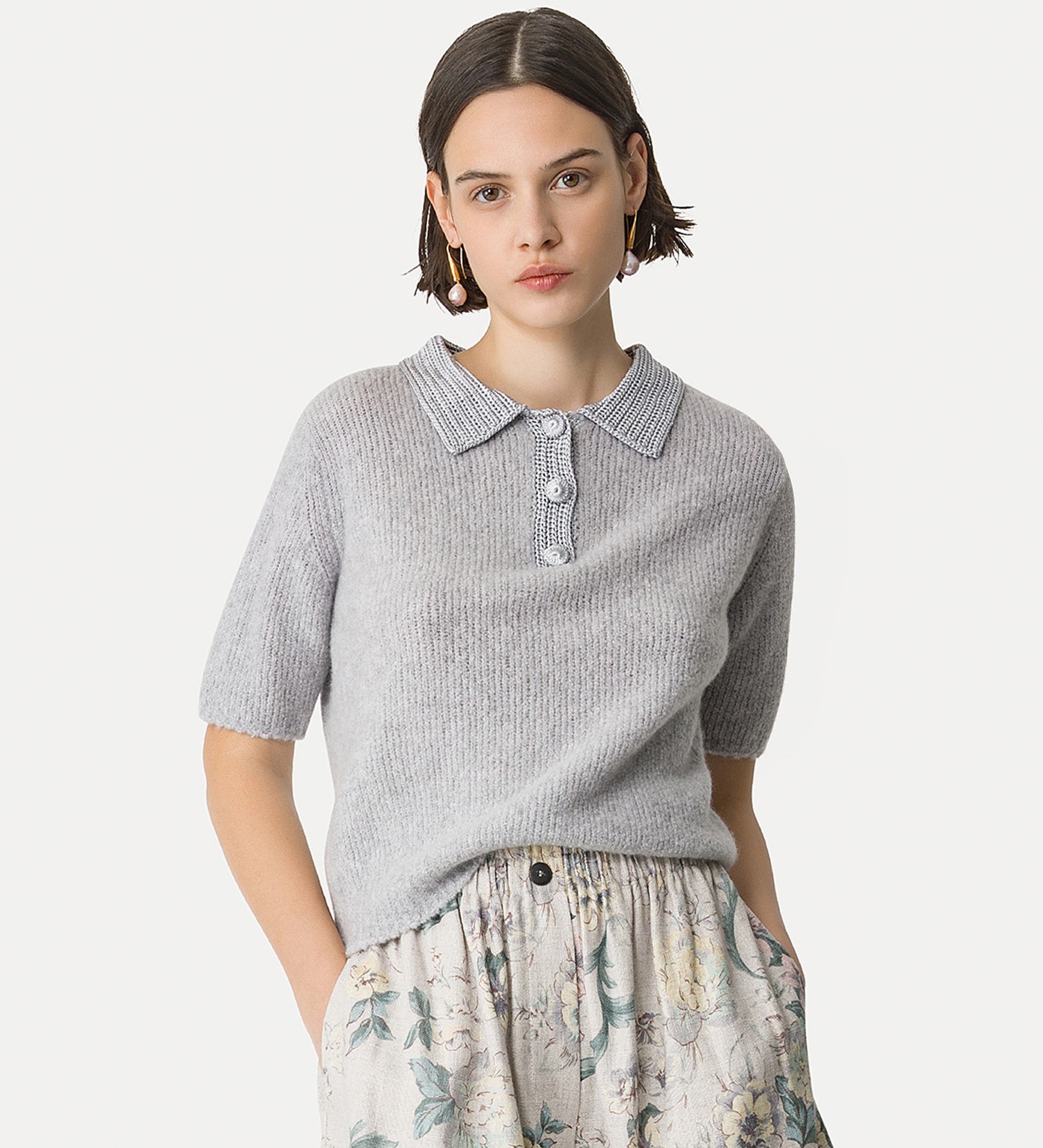 cashmere polo shirt green