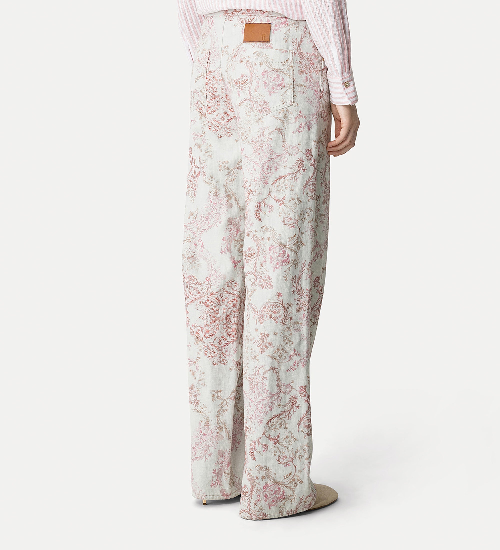 5—pocket denim trousers “nontiscordardime” pink