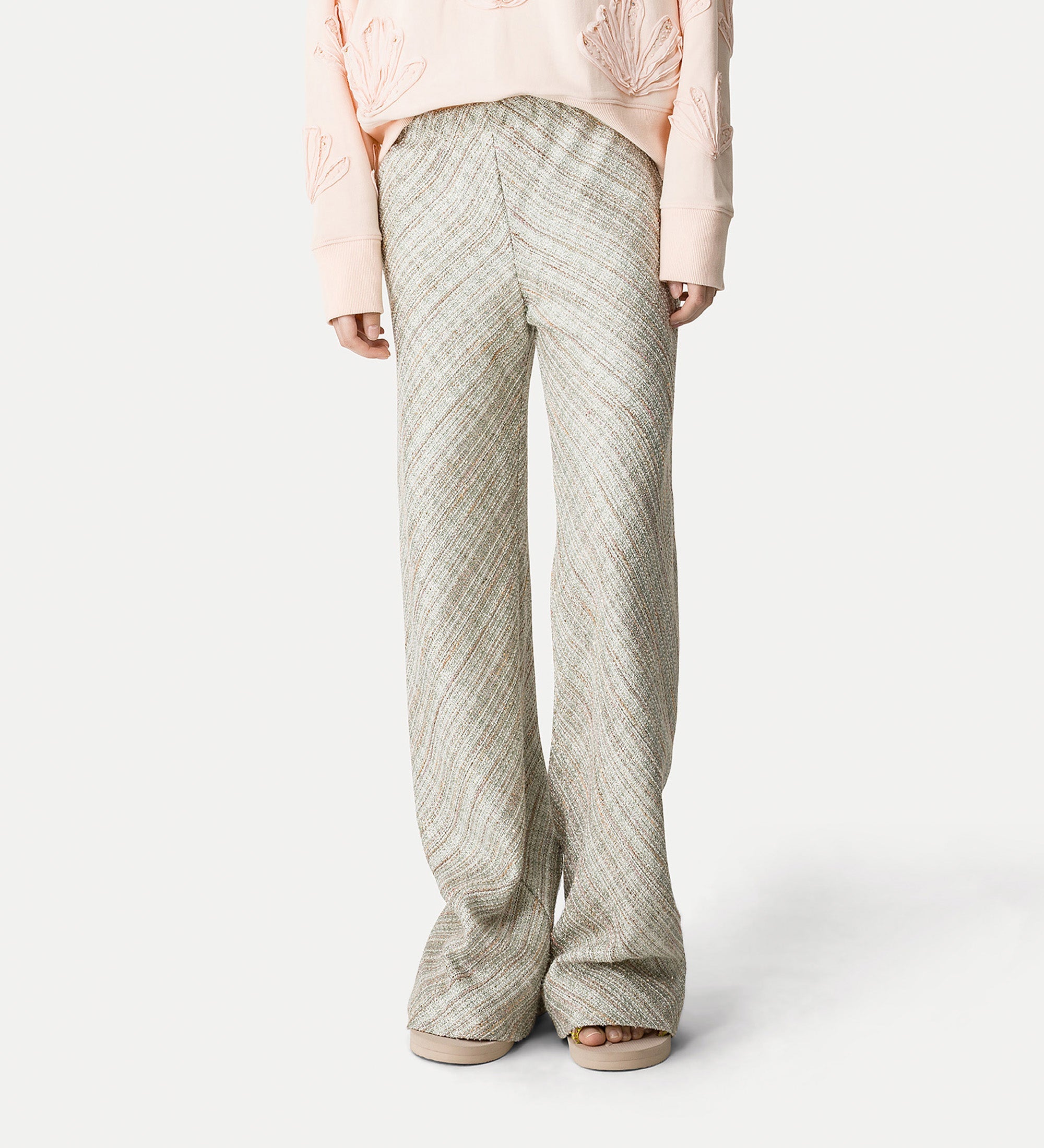 lurex trousers silver