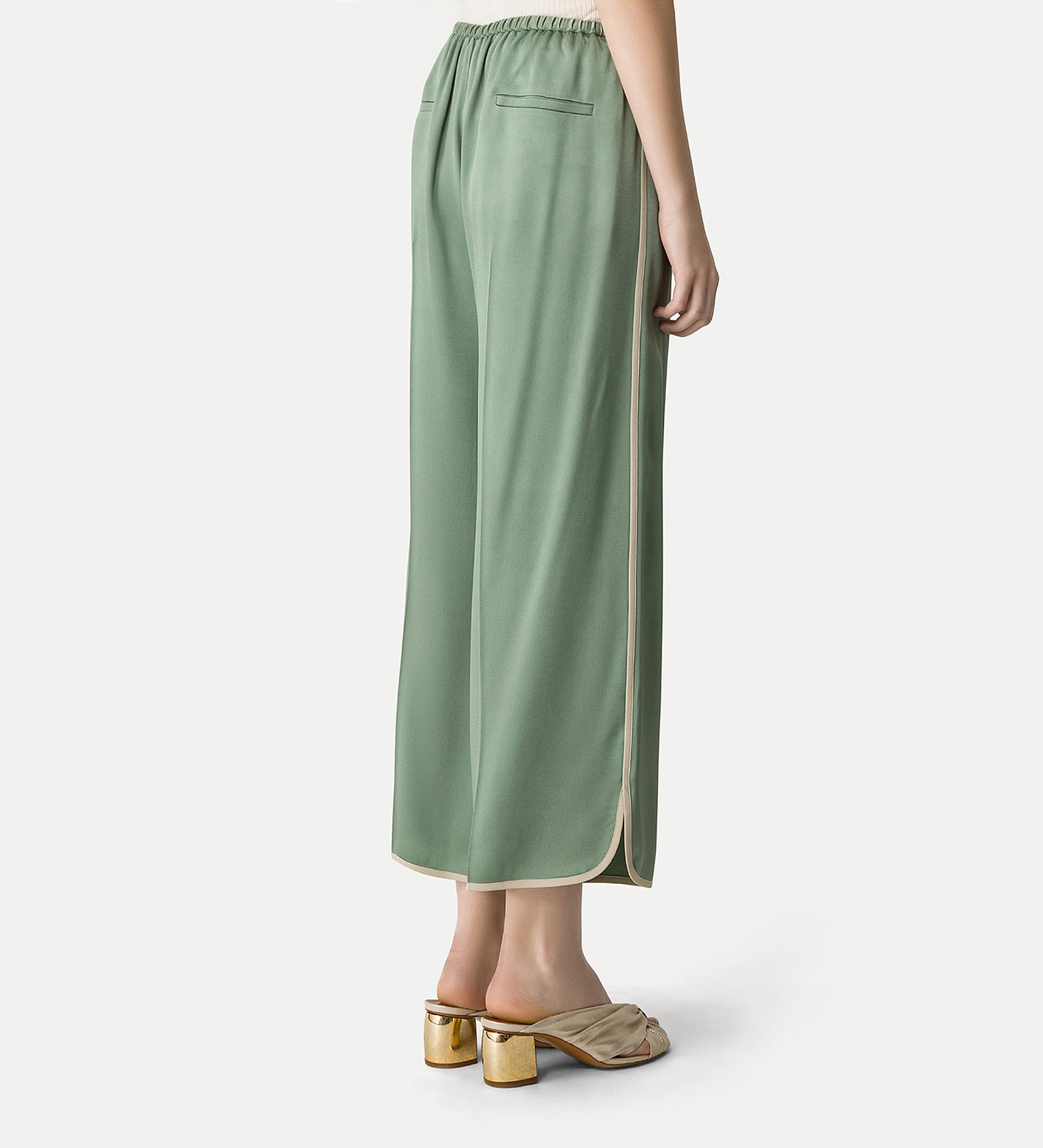 trousers in envers satin ecru