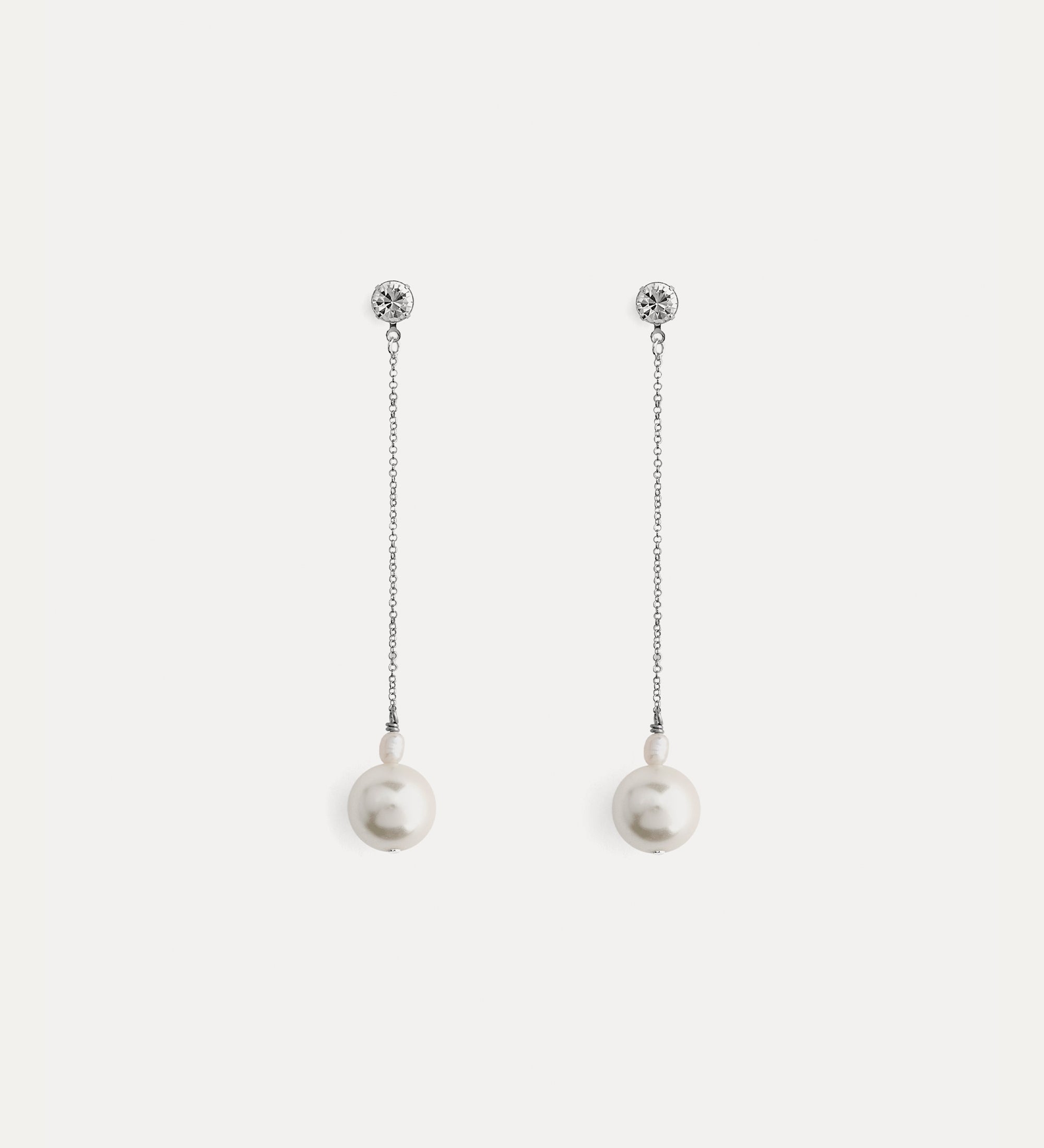 dangling earrings with pearls and crystal detailing pearl