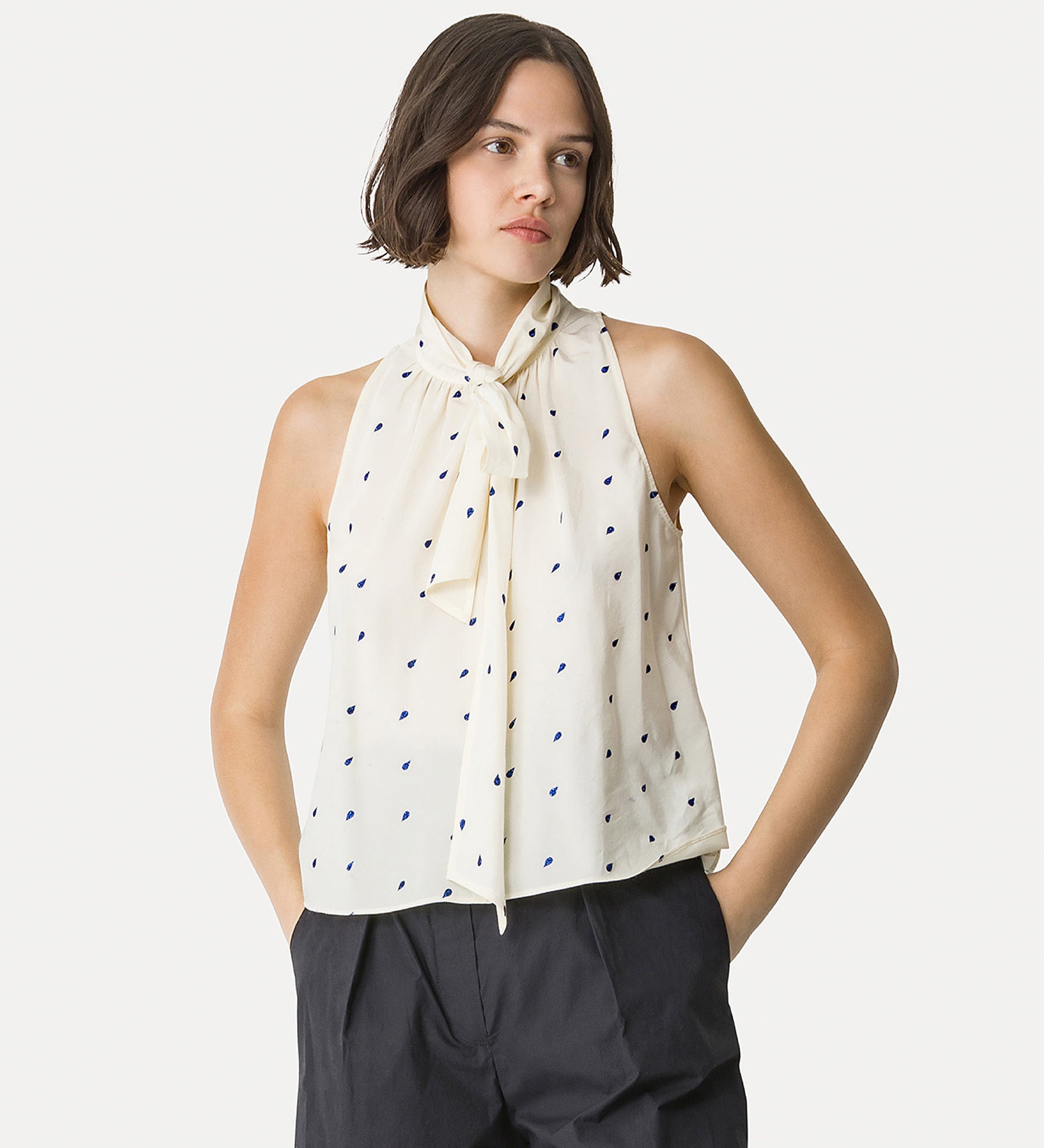 top taffetas glitter avorio