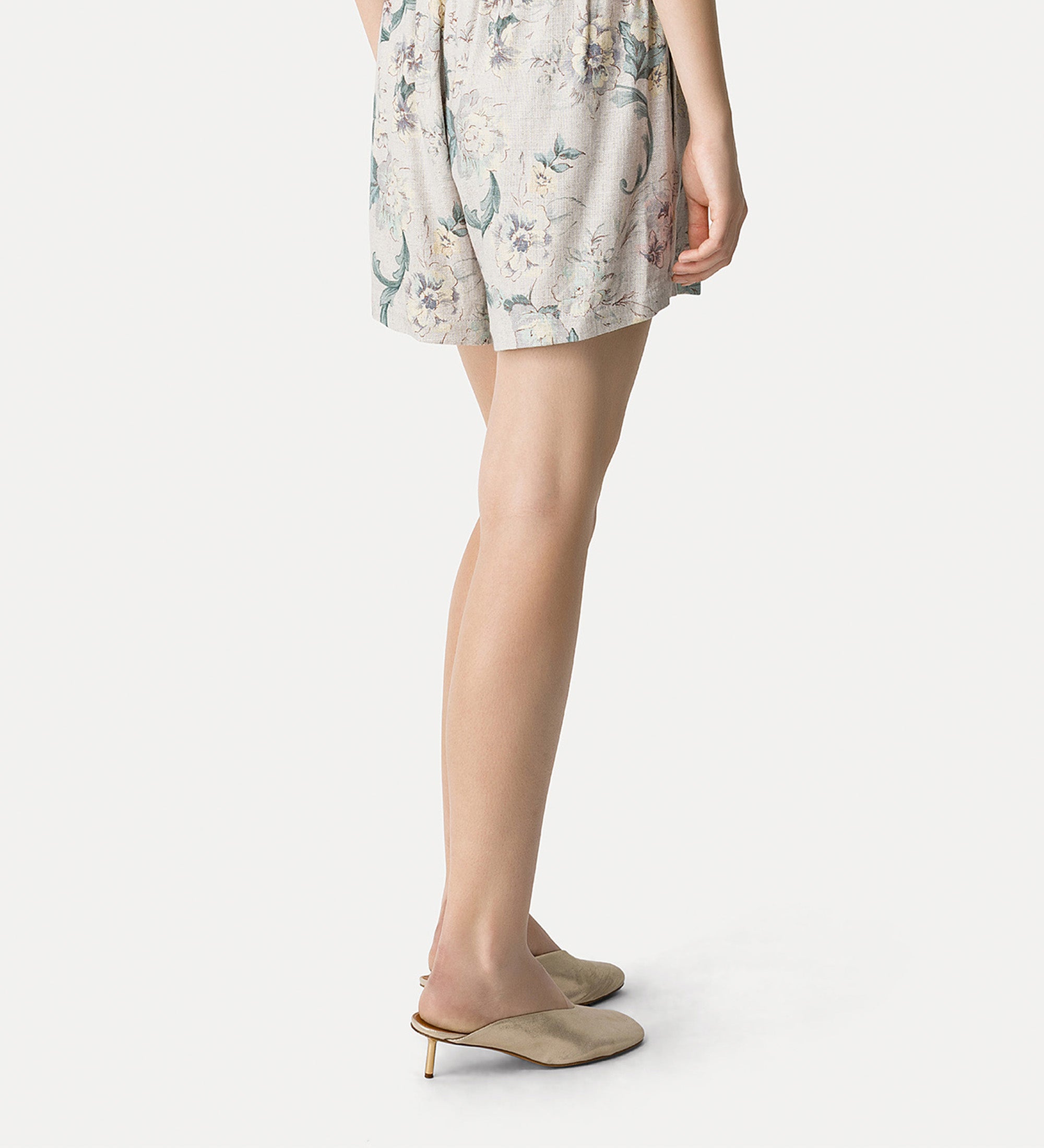 hopsack bermuda shorts “peonia my love” light blue