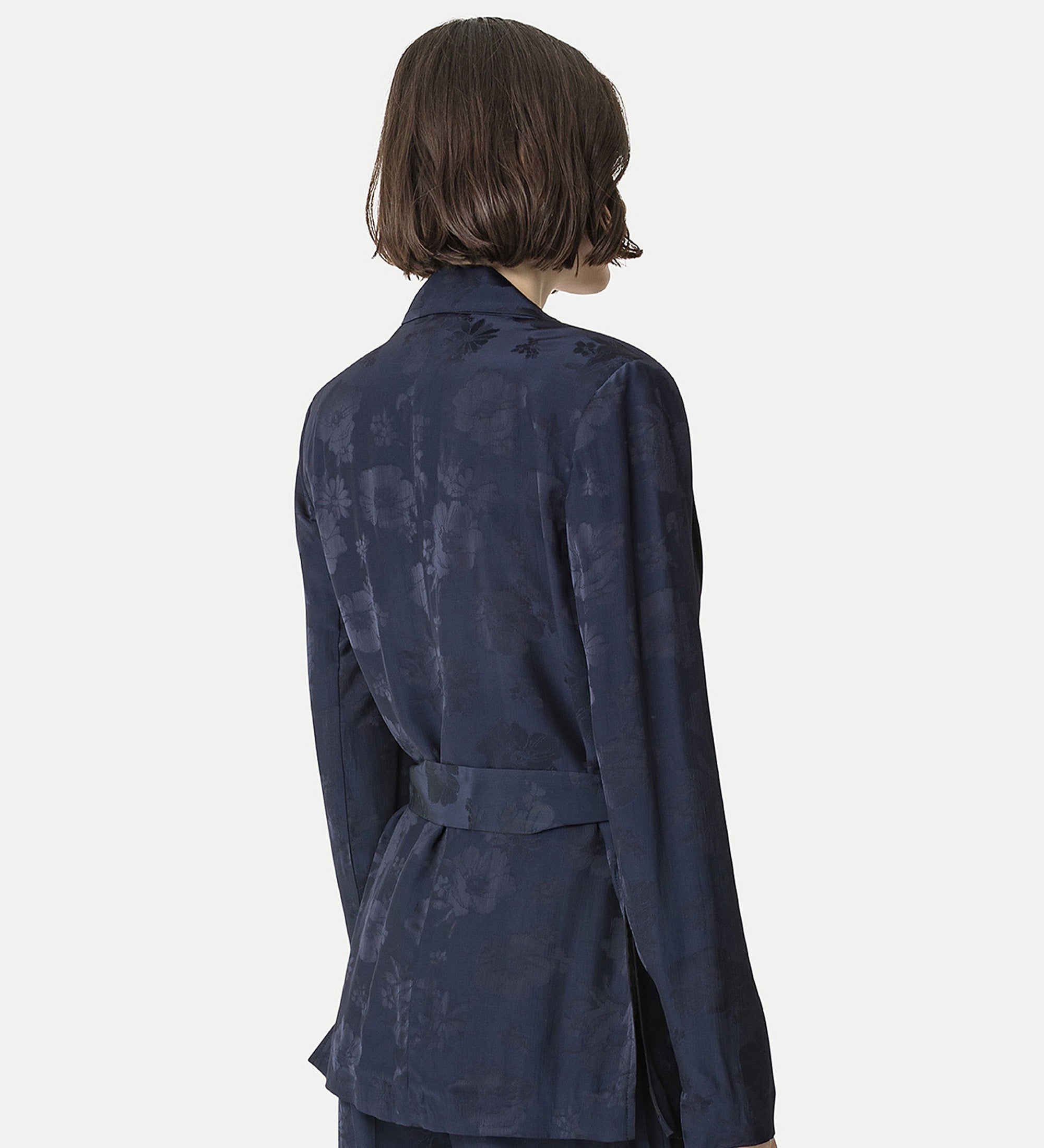 jacket in jacquard bouquet blue