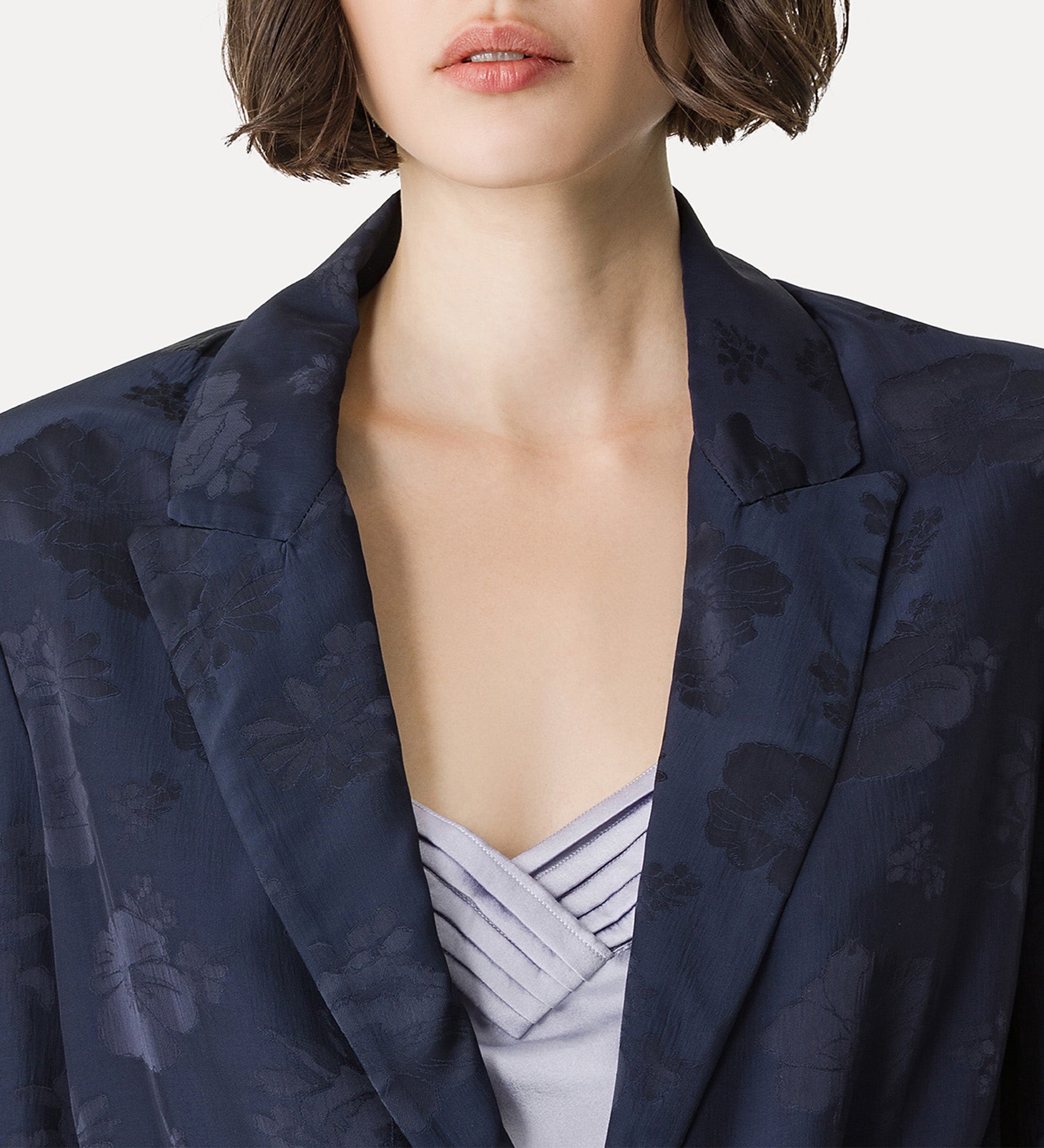 jacket in jacquard bouquet blue