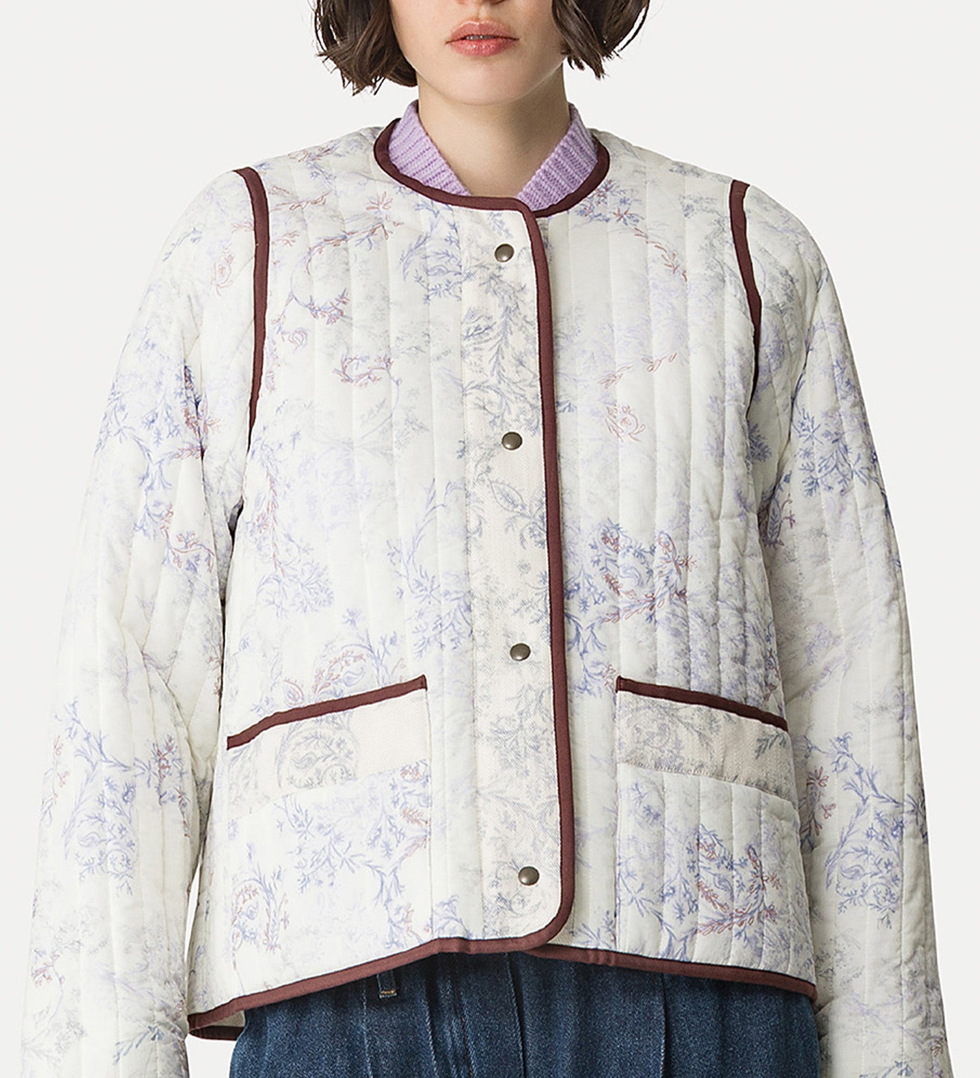 quilted blouson “nontiscordardime” light blue