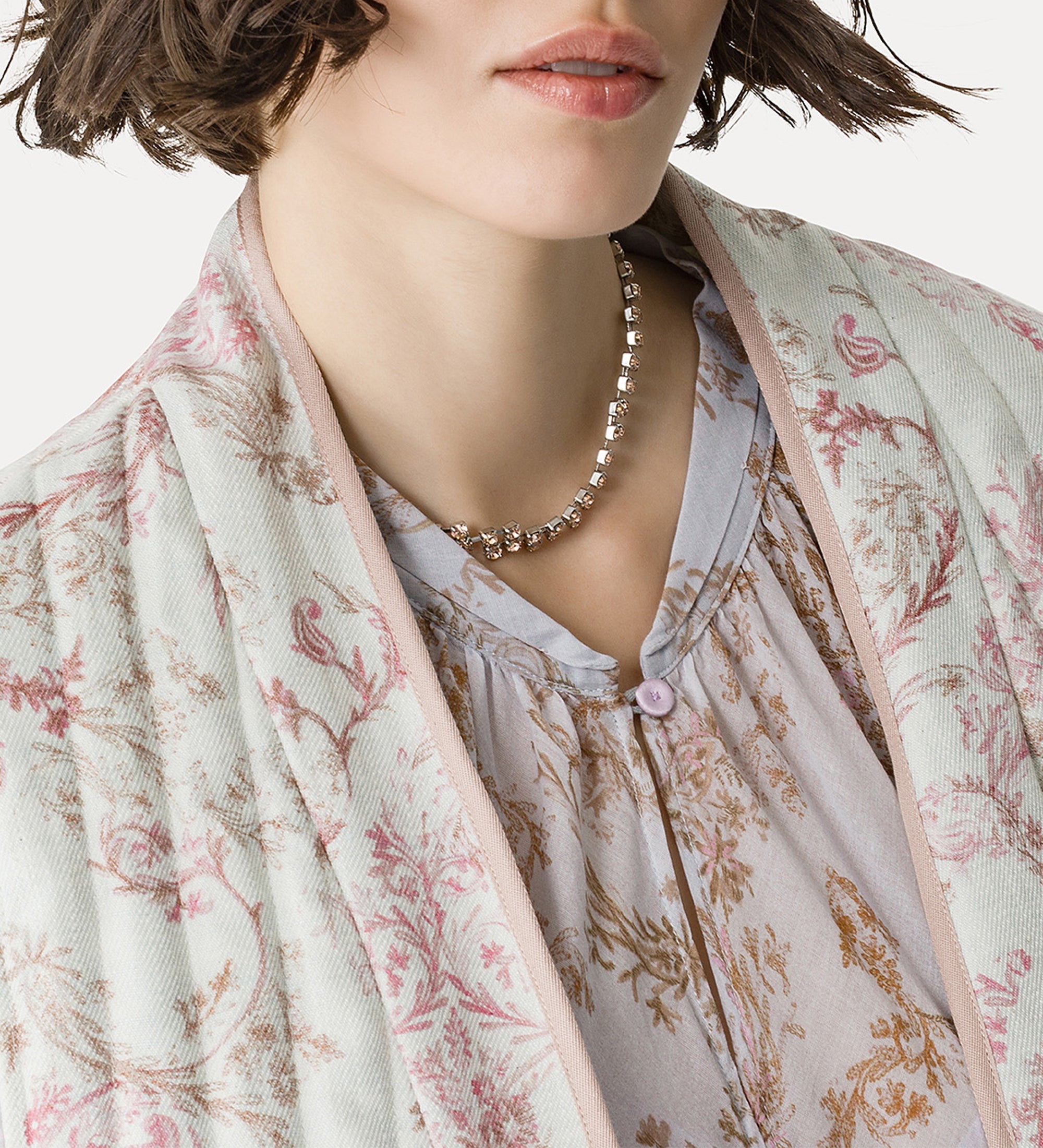 double—face denim vest “nontiscordardime” pink