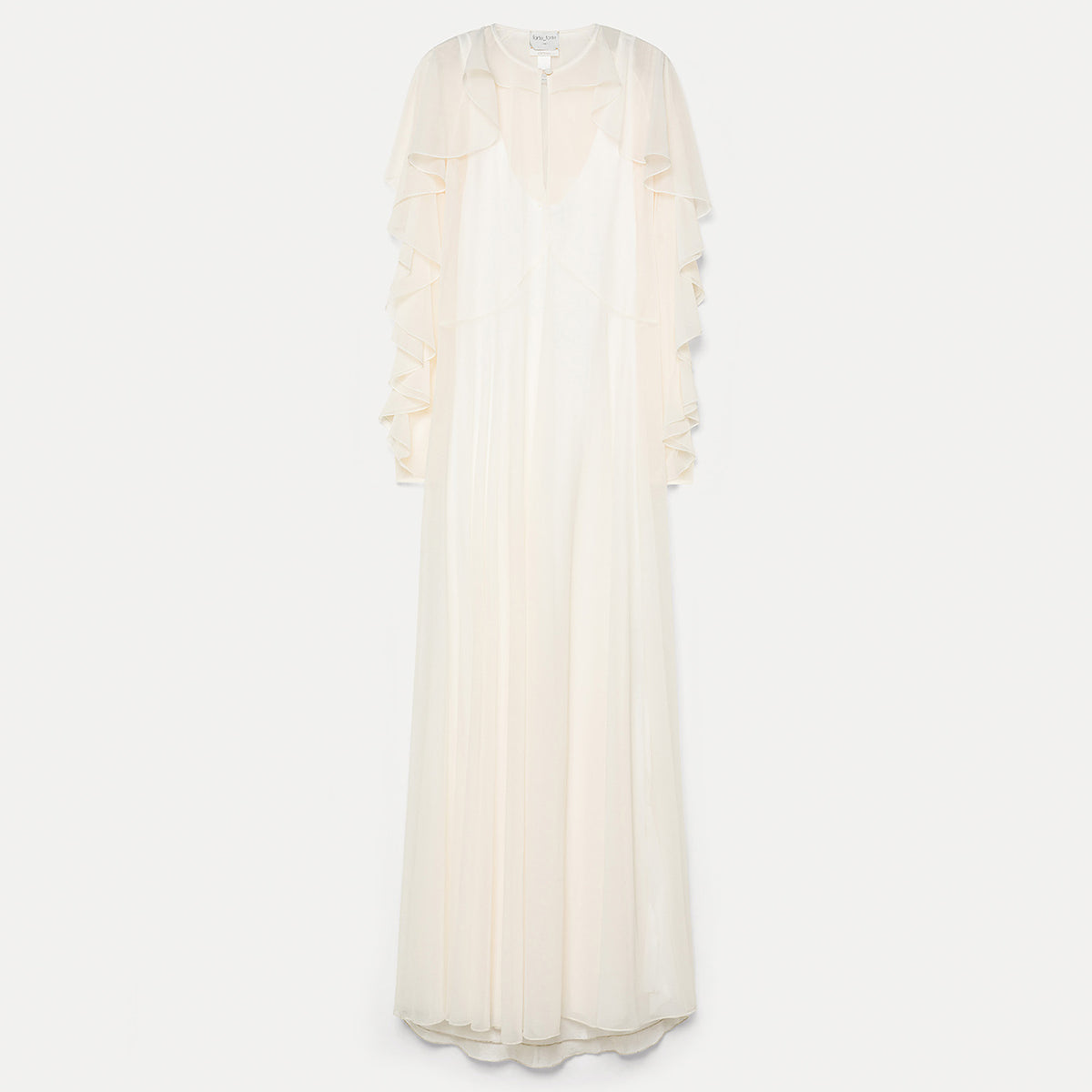 topshop ivory chiffon ruffle maxi dress ruffled in contemporary beurre SIZE:Medium cup D Maternity Dress For Photo Straight neckline Tiered ruffle mother's day dress