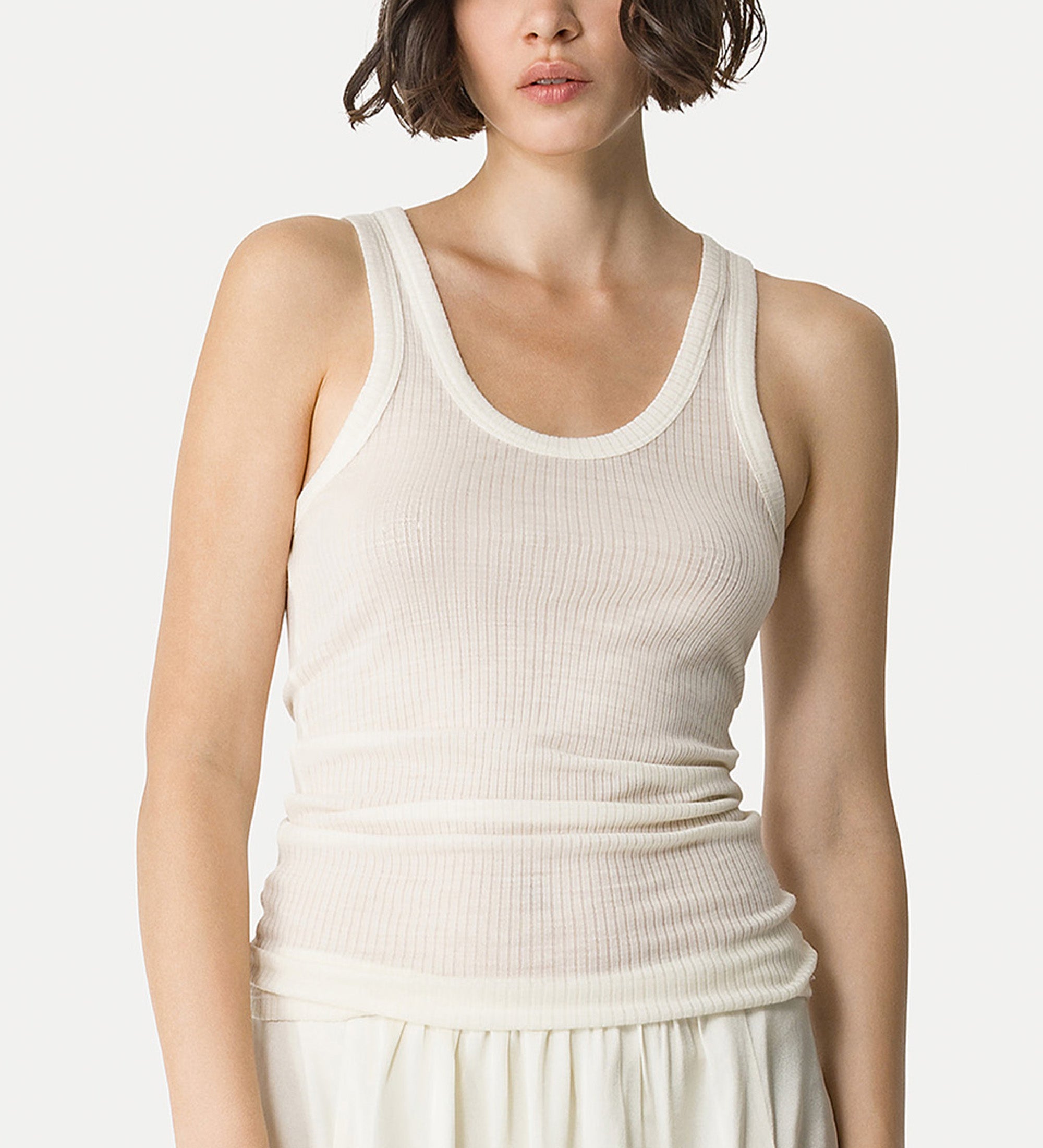 wool jersey tank top white