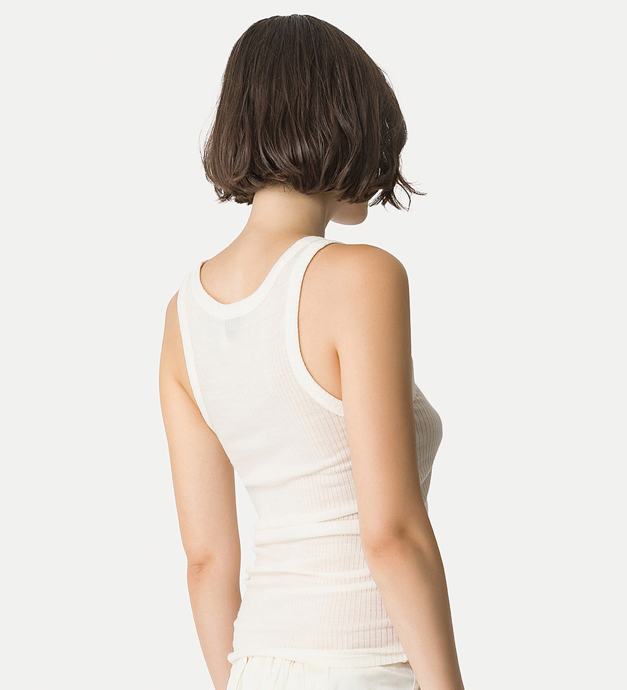 wool jersey tank top white