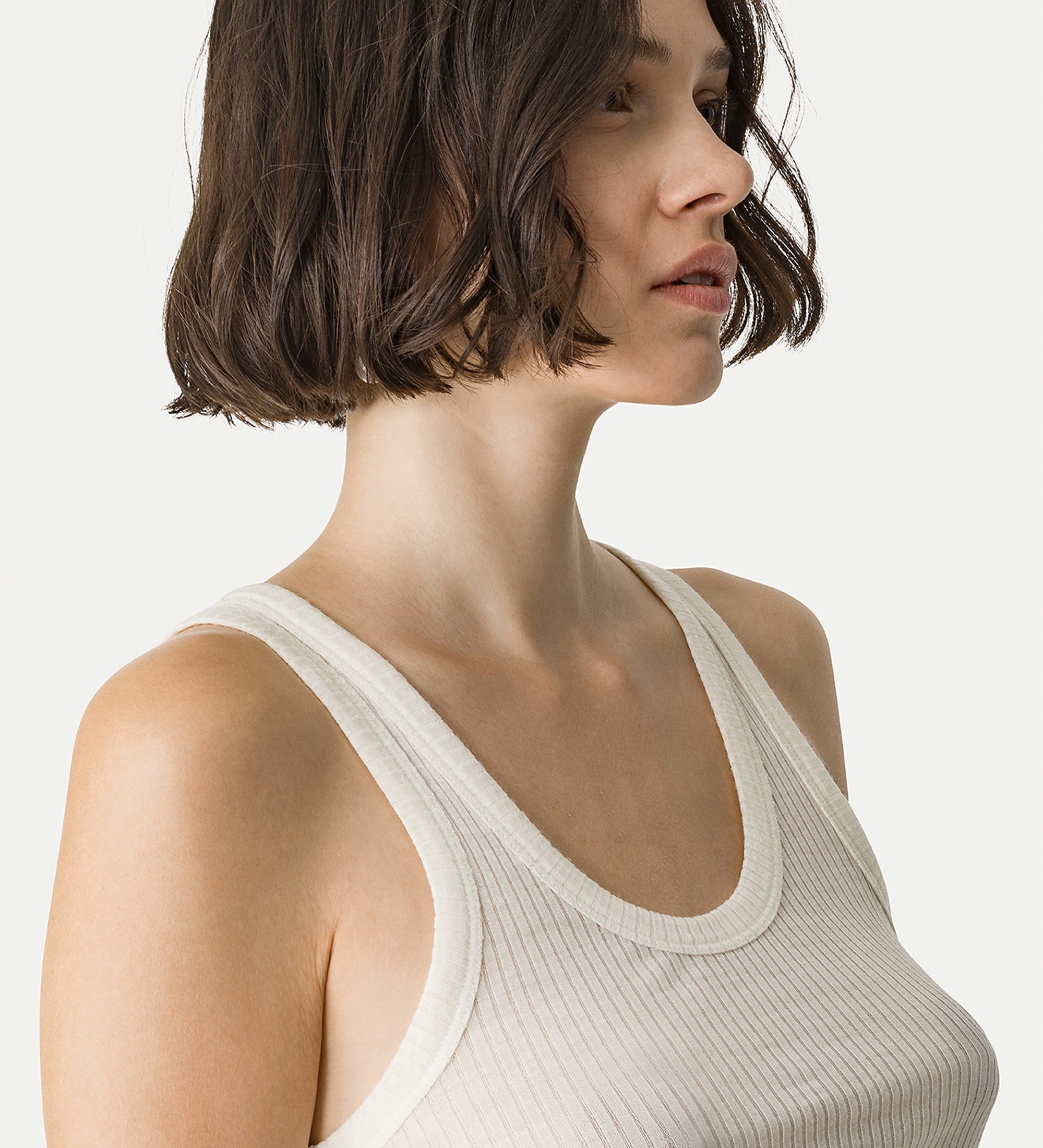wool jersey tank top white