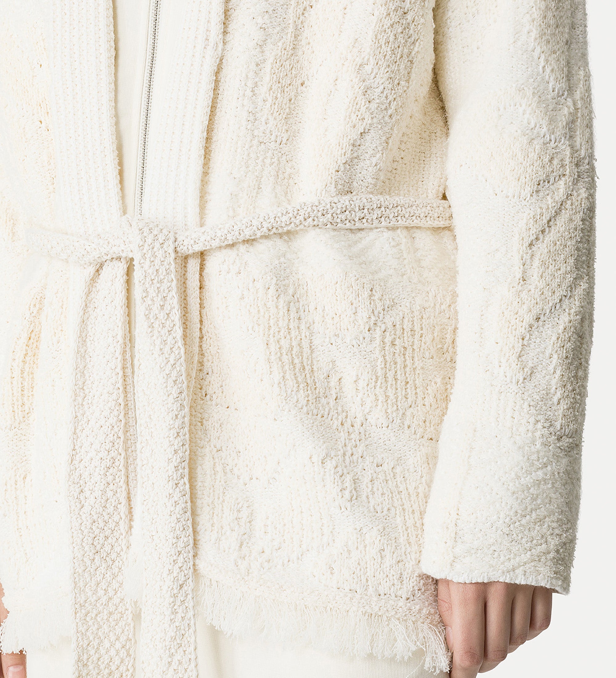 jacquard cardigan “iris velvet” white