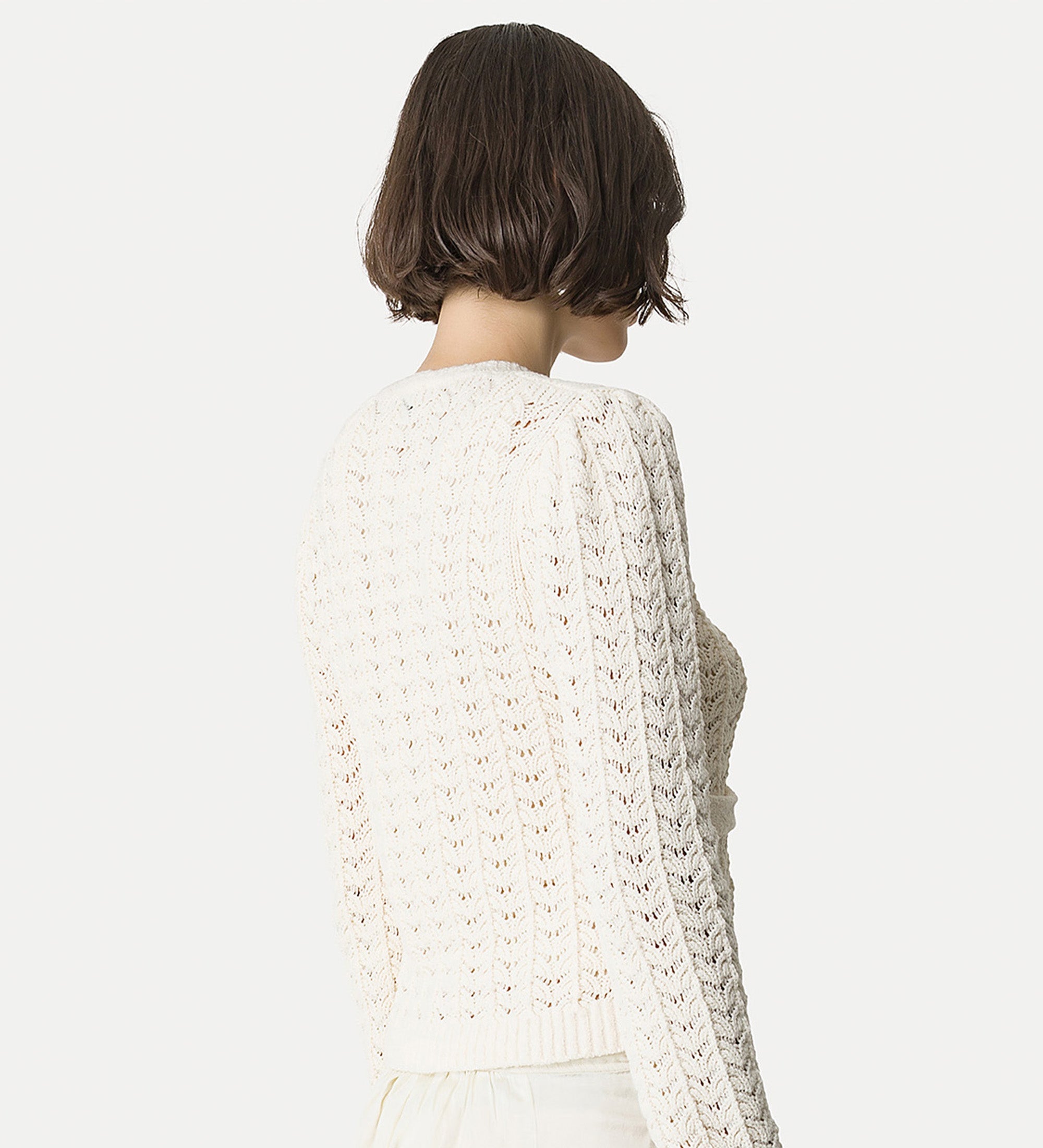 elegant cotton cardigan white