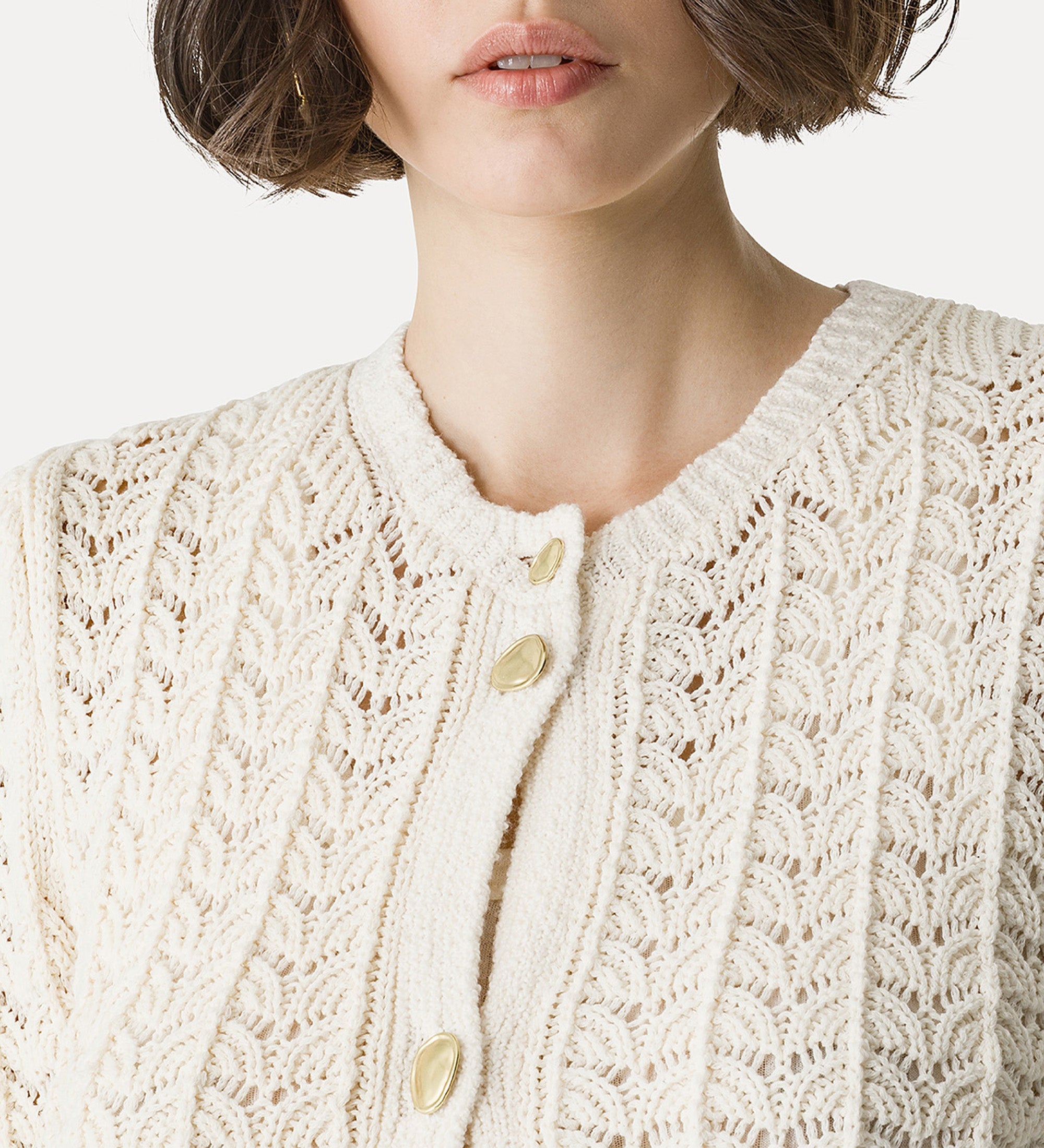 elegant cotton cardigan white