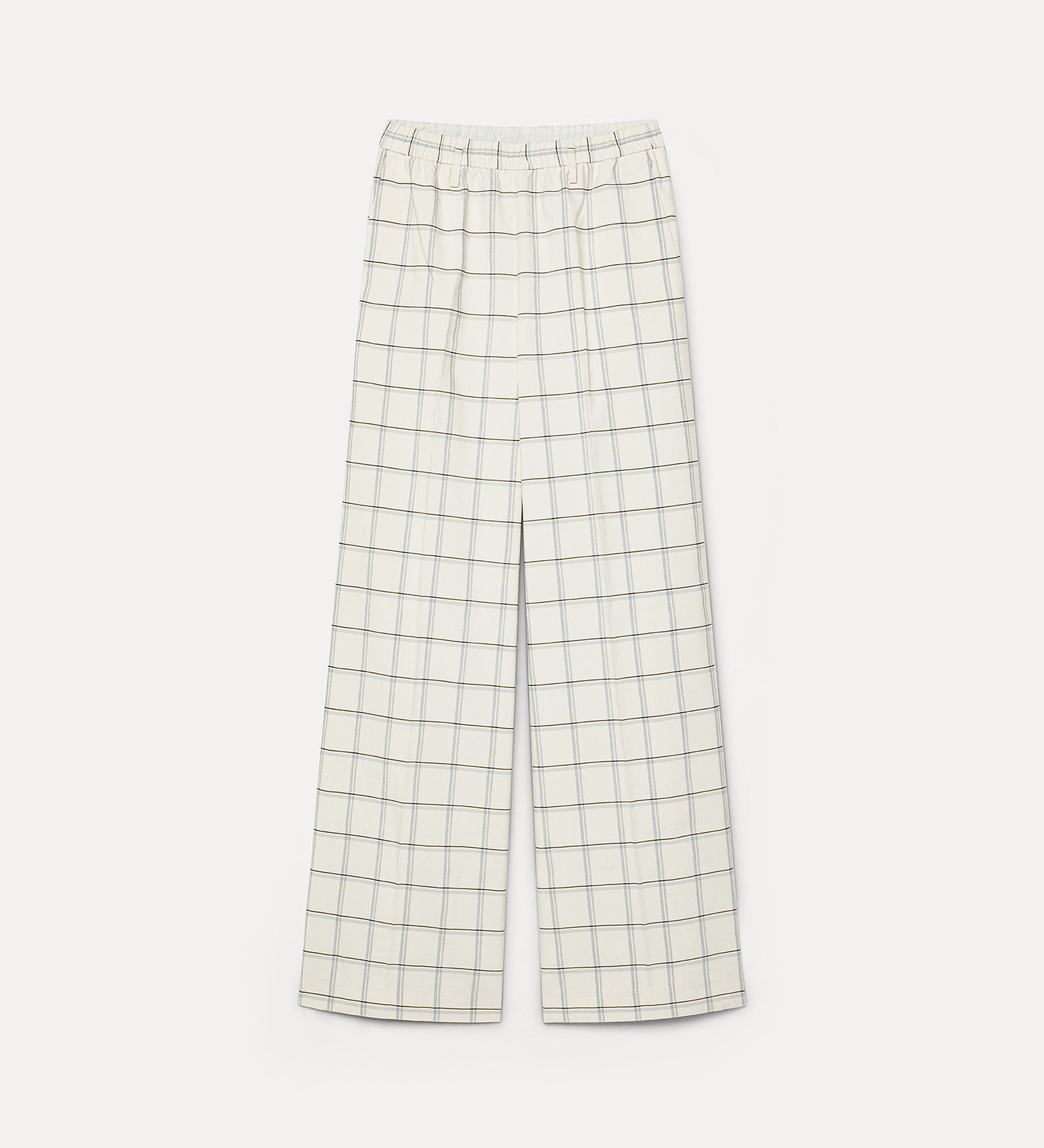 elastic—waist trousers light blue